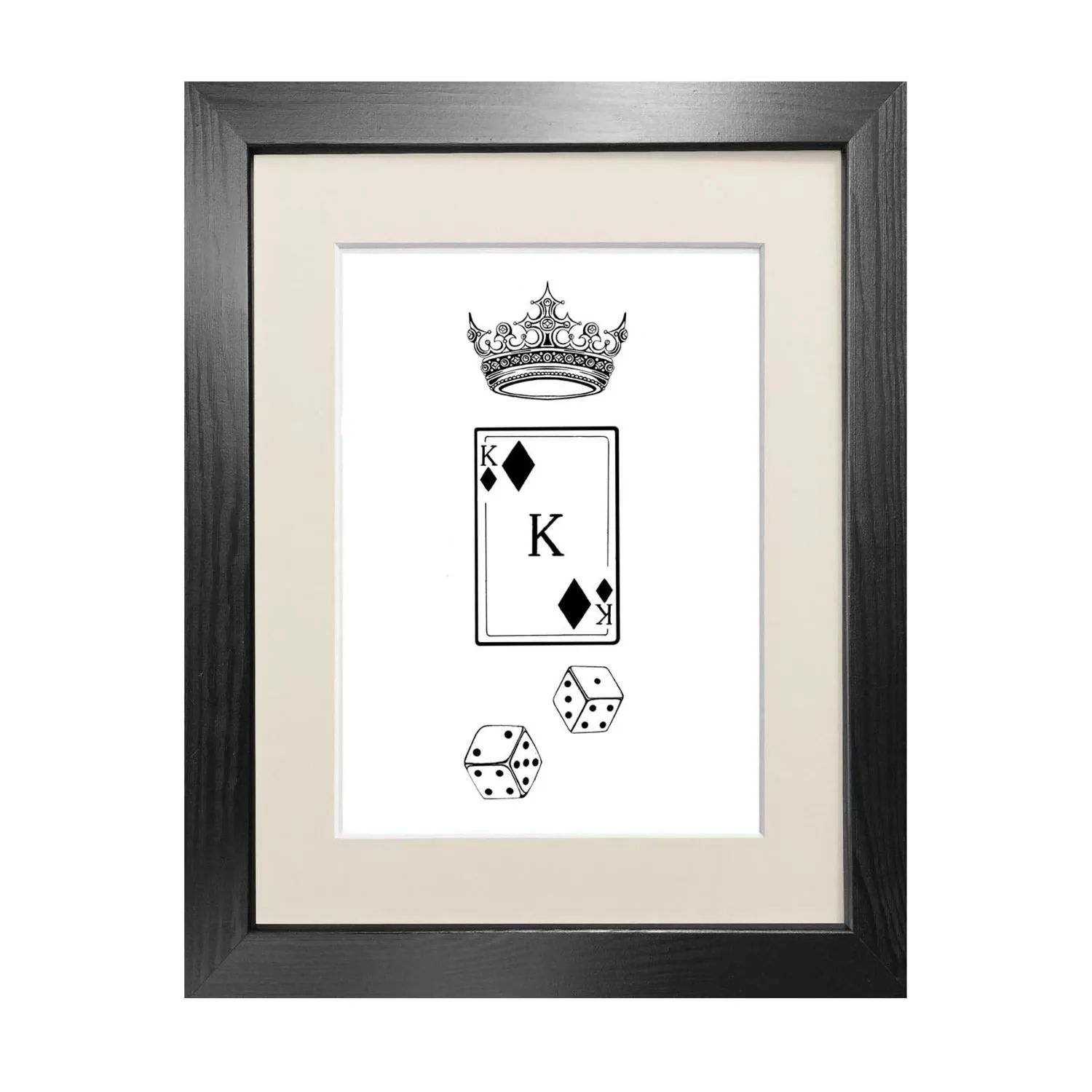 King Of Diamonds A3 Fine Art Print - Black