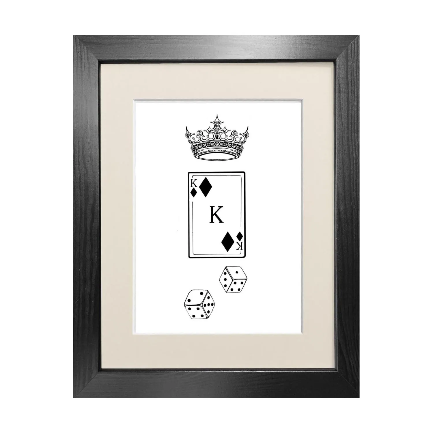 King Of Diamonds A5 Fine Art Print - Black image