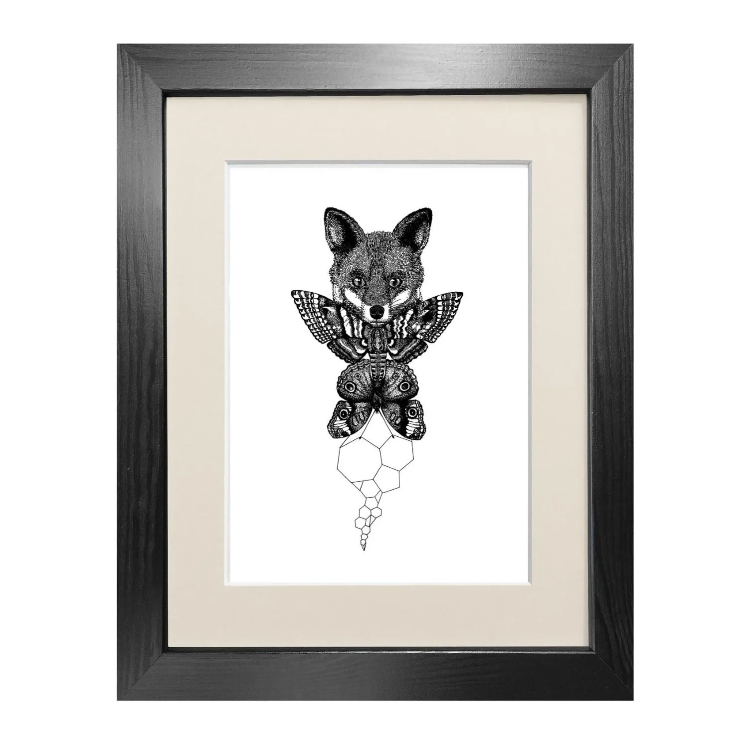 The Fox A3 Fine Art Print - Black