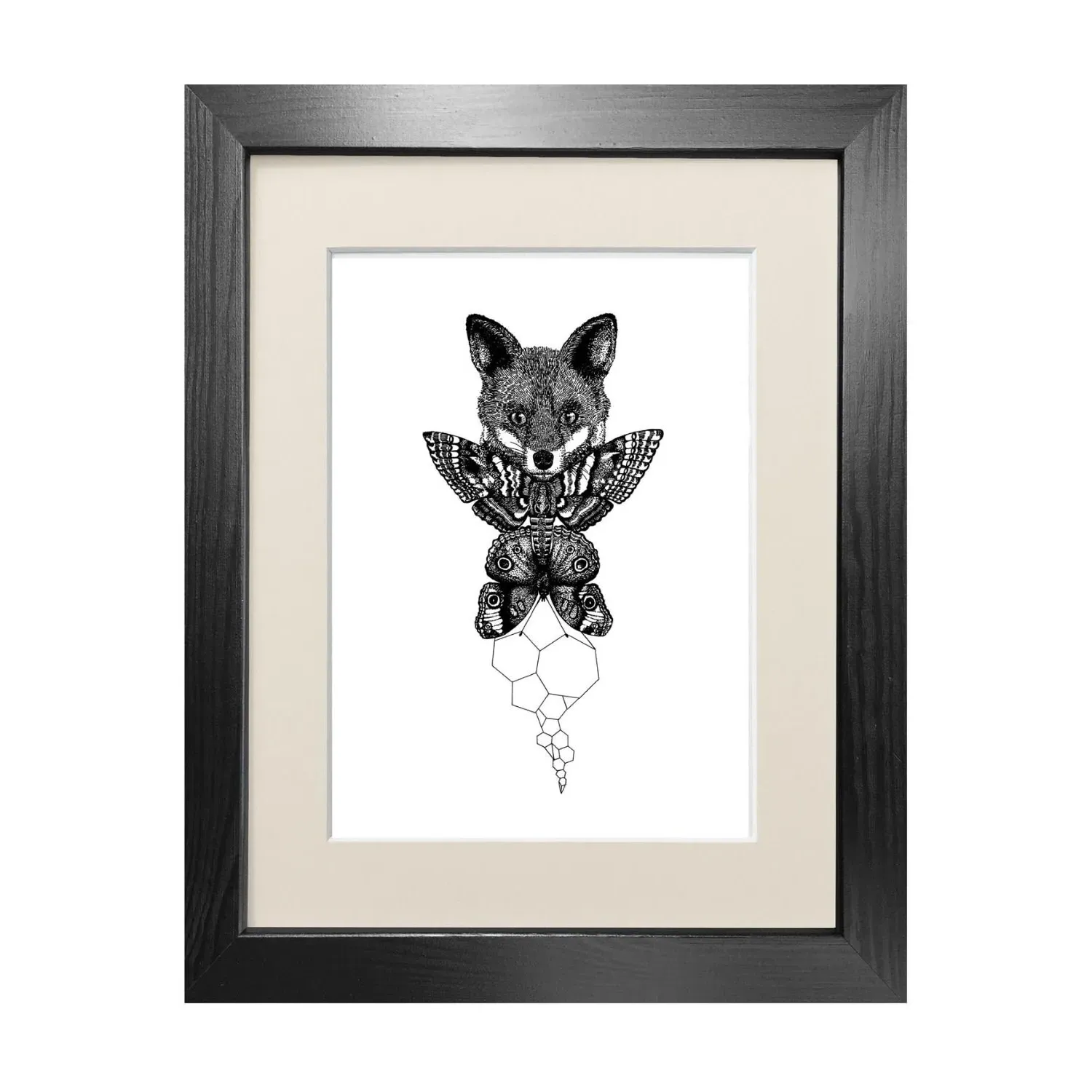 The Fox A4 Fine Art Print - Black