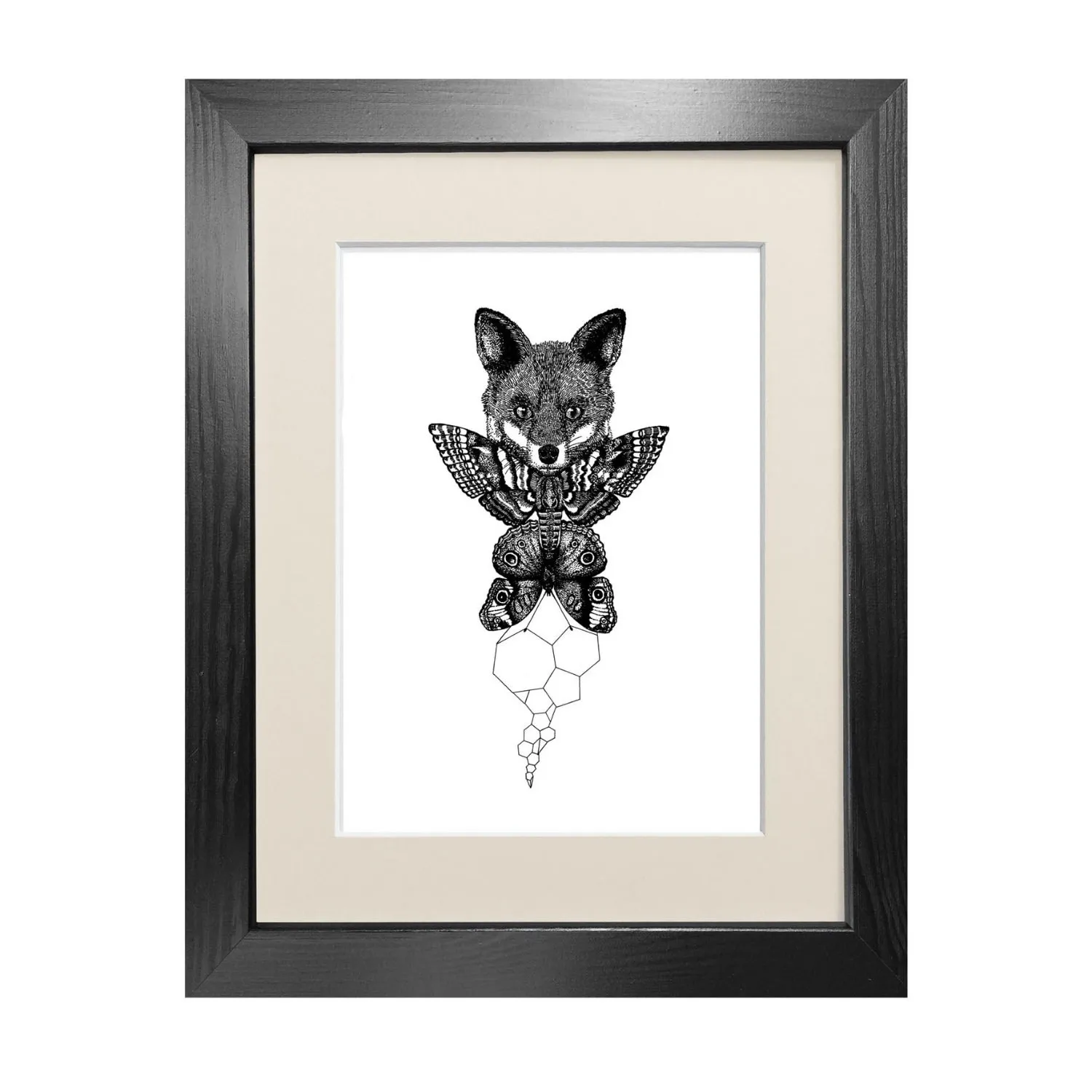The Fox A5 Fine Art Print - Black image
