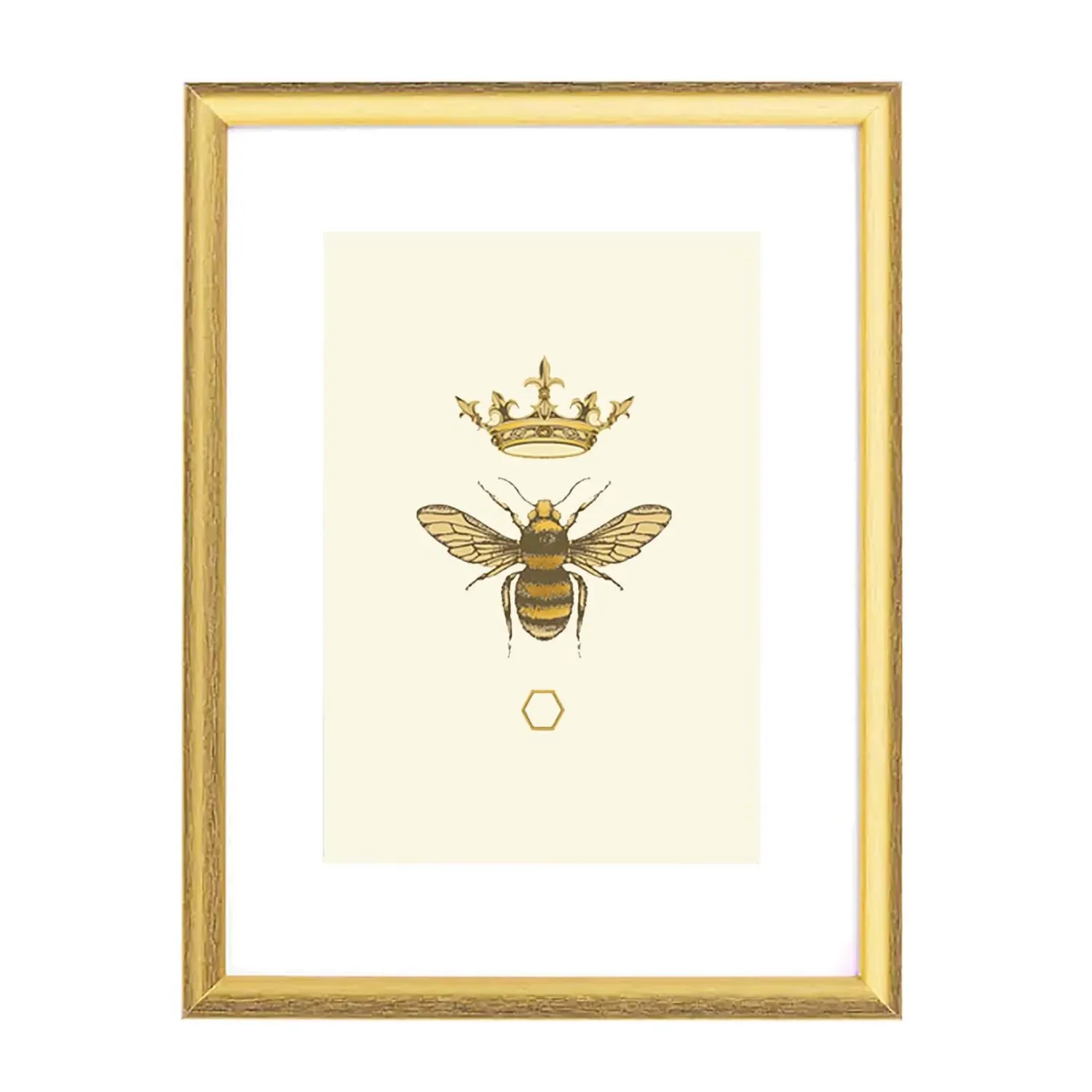 The Honey Queen Bee A3 Fine Art Print - Gold
