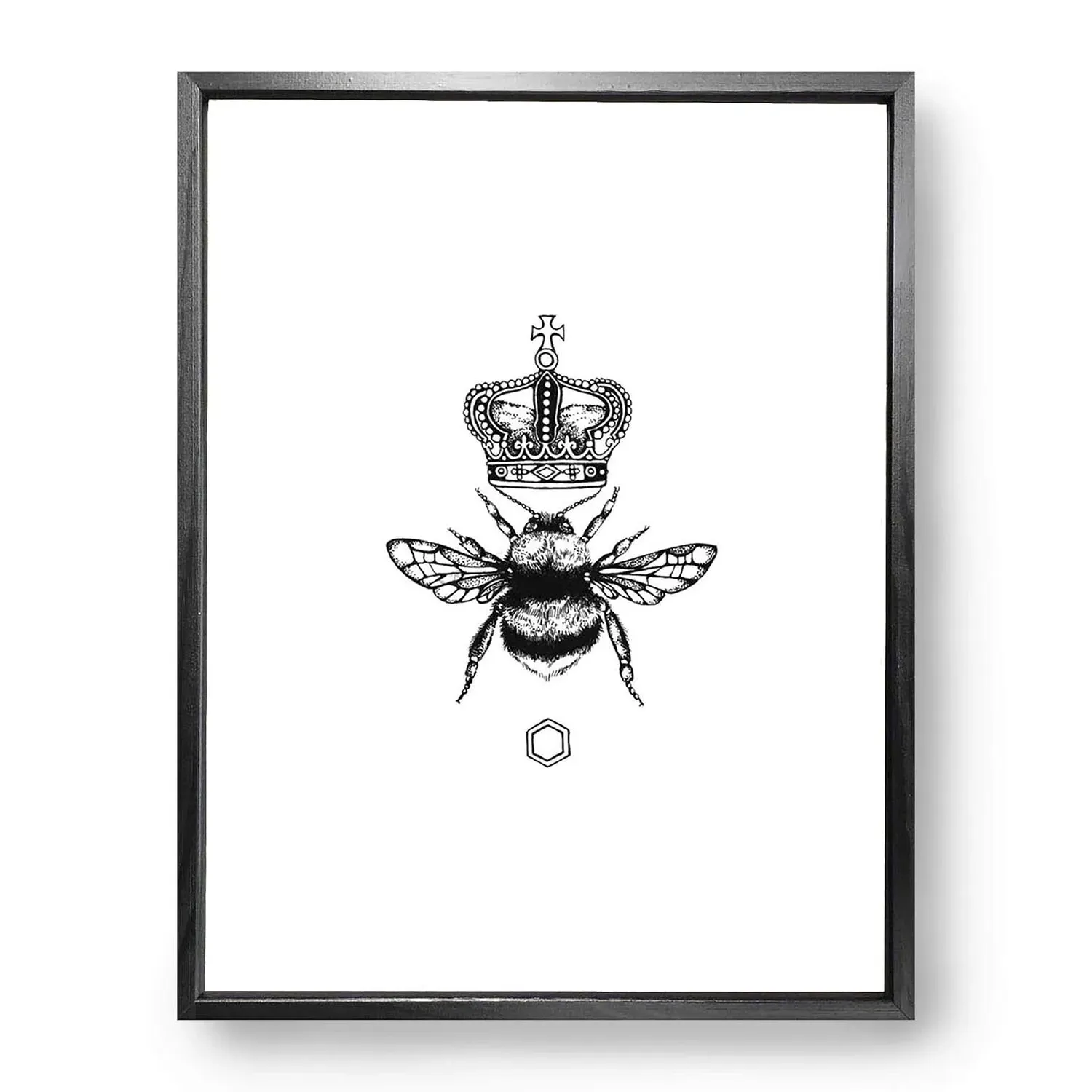 The Queen Bee S Fine Art Print - Black