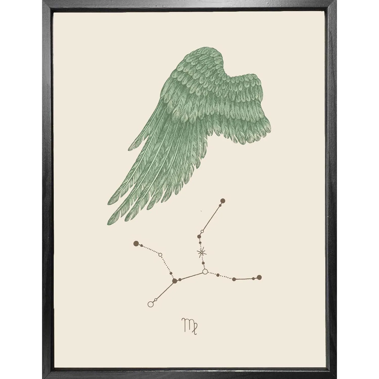 Virgo Zodiac A5 Fine Art Print - Black, Paper image