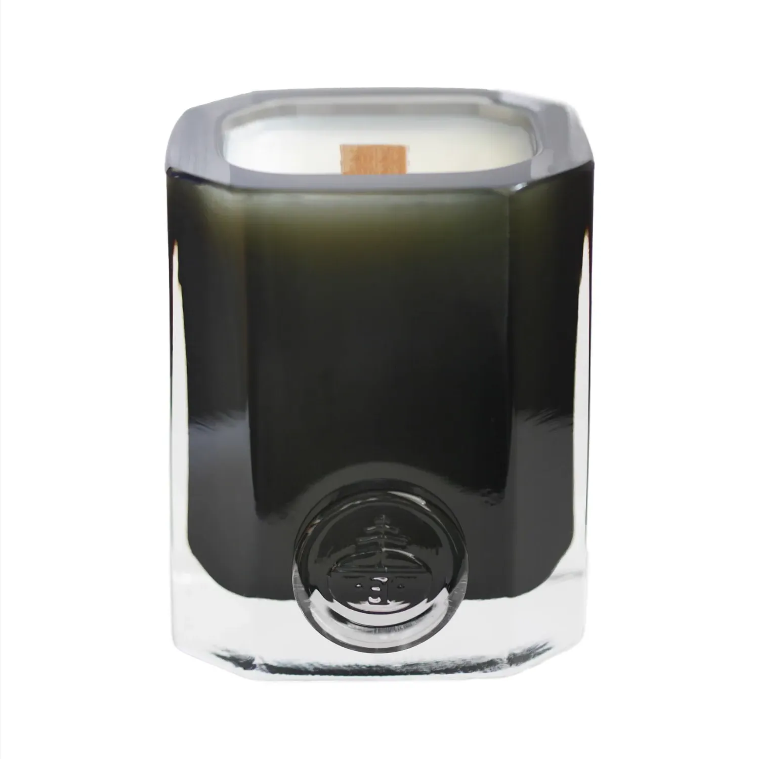 Kumaru Handblown Glass Refillable Candle - Black/Blue