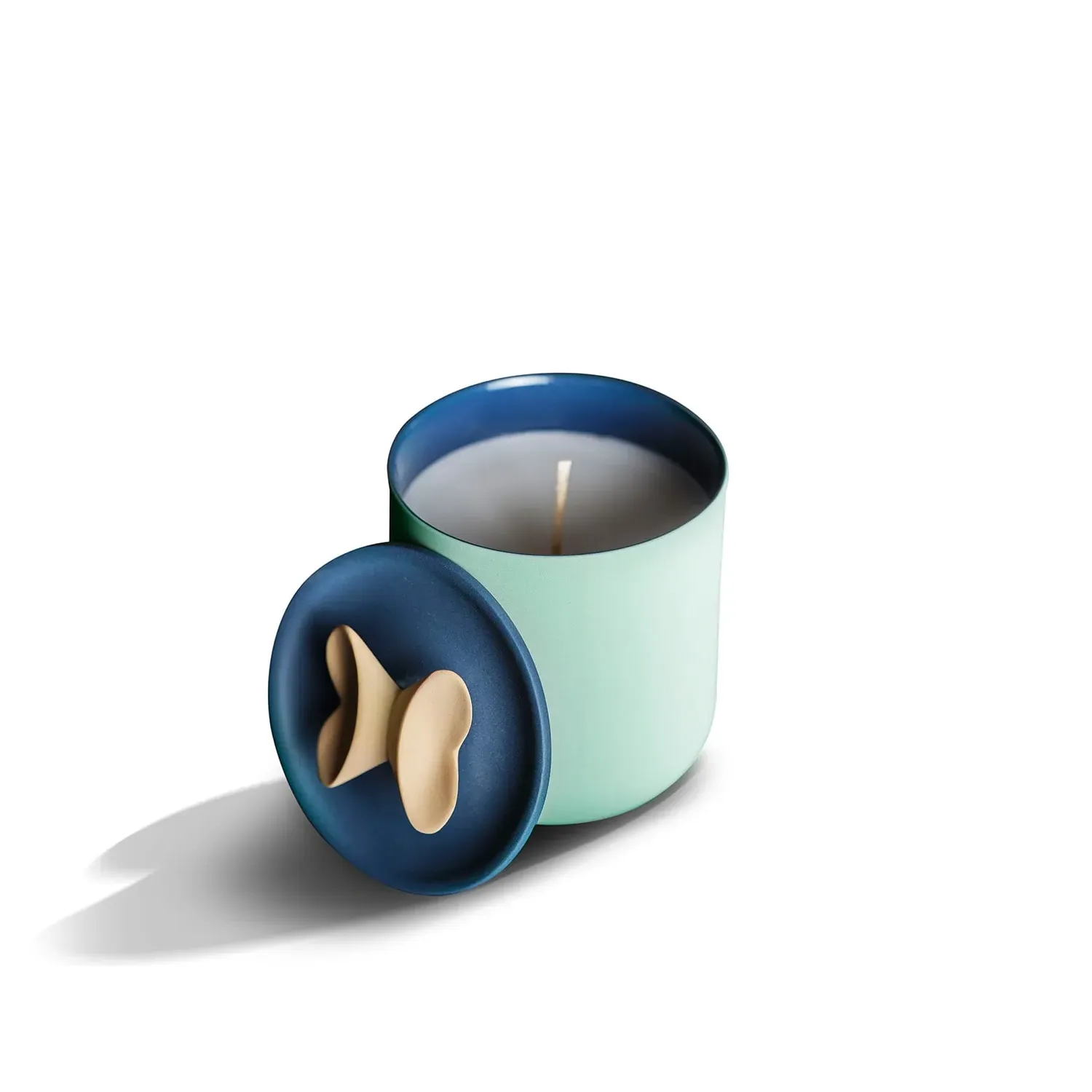 Candle with Butterfly Holder - Yellow, Porcelain image