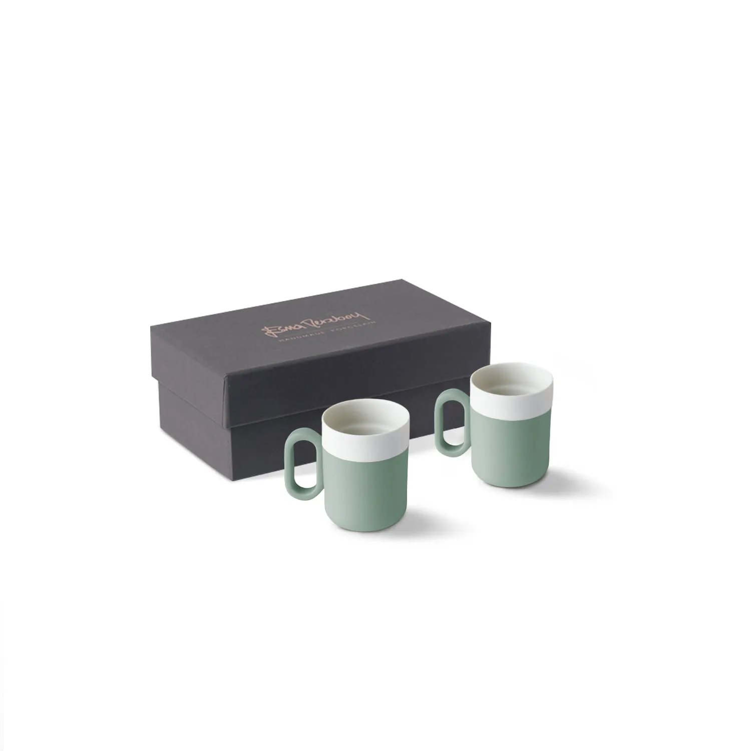 Capsule Espresso Cup Set of Two - Green, Porcelain
