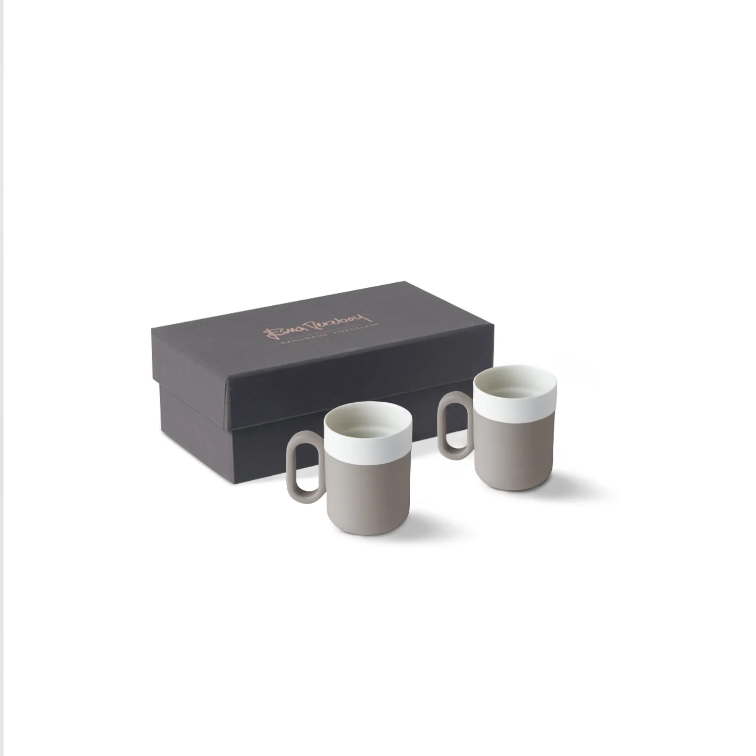 Capsule Espresso Cup Set Of Two - Grey/White, Porcelain image