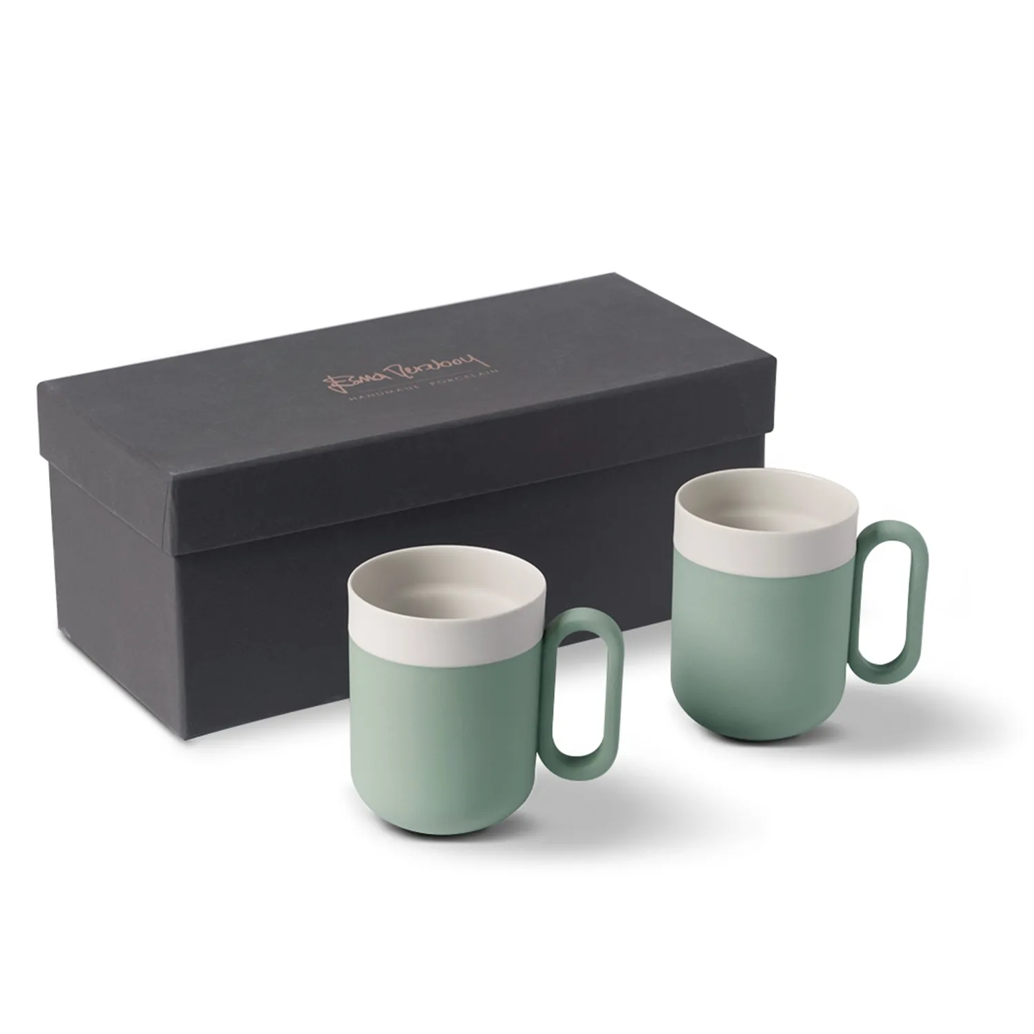 Capsule Mug Set of Two - Green, Porcelain