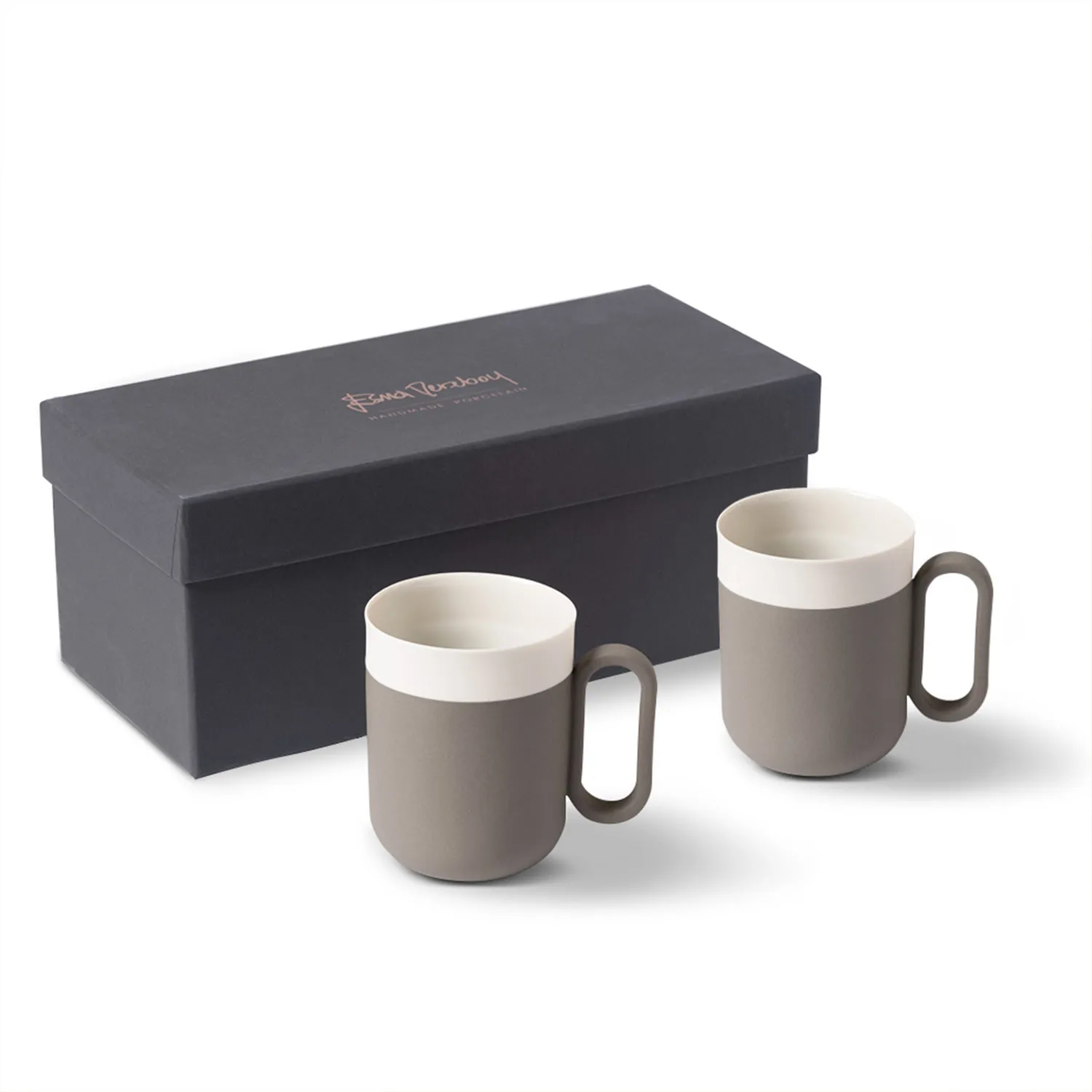 Capsule Mug Set of Two - Grey, Porcelain