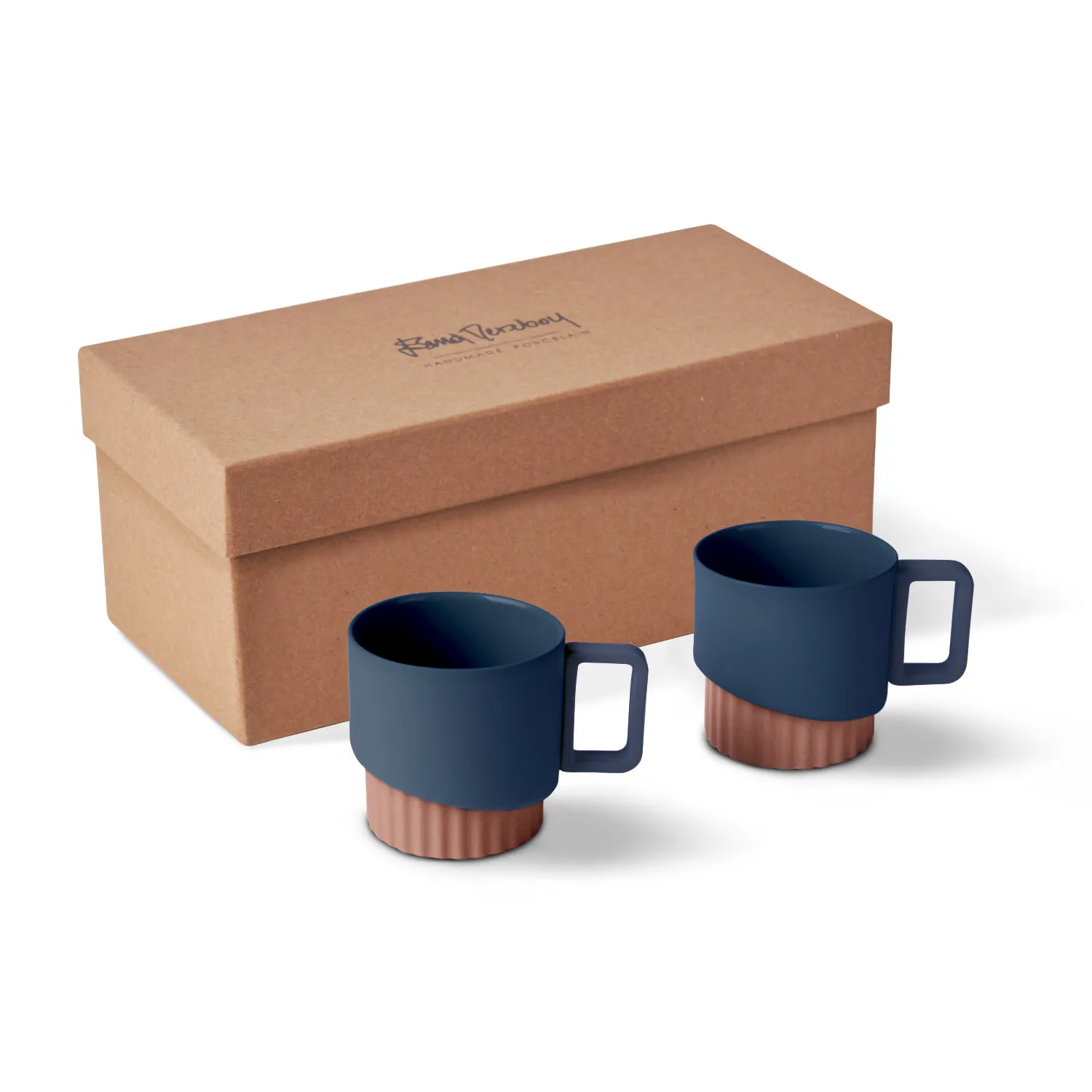 Corint Tea Cup Set of Two - Blue, Porcelain image