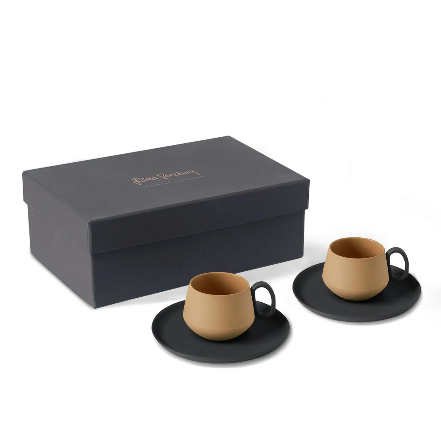 Tube Espresso Set of Two - Black, Porcelain image