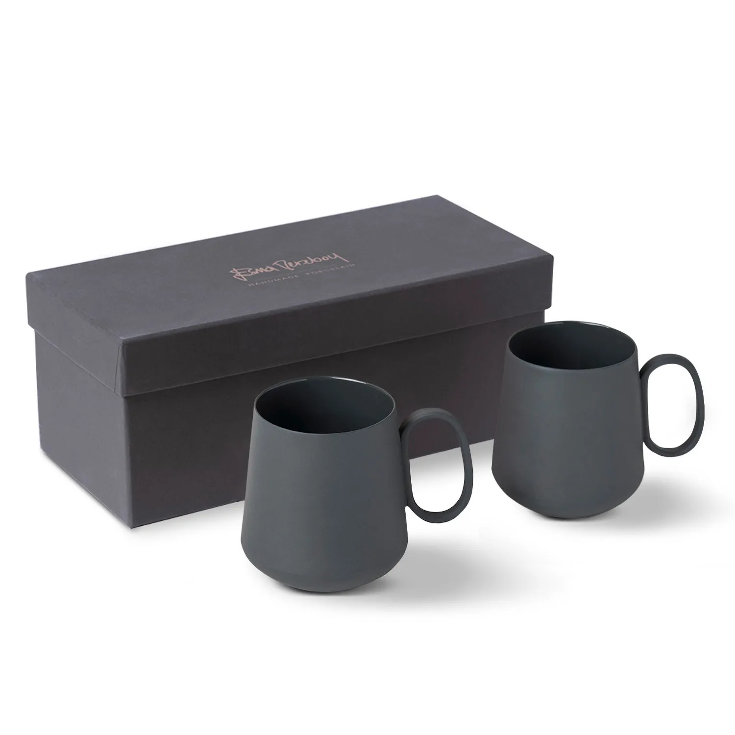 Tube Mug Set of Two - Black, Porcelain image