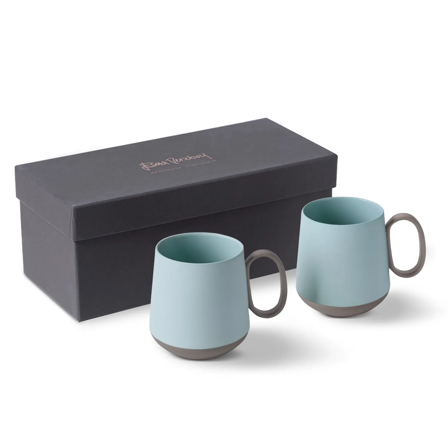 Tube Mug Set of Two - Blue, Porcelain