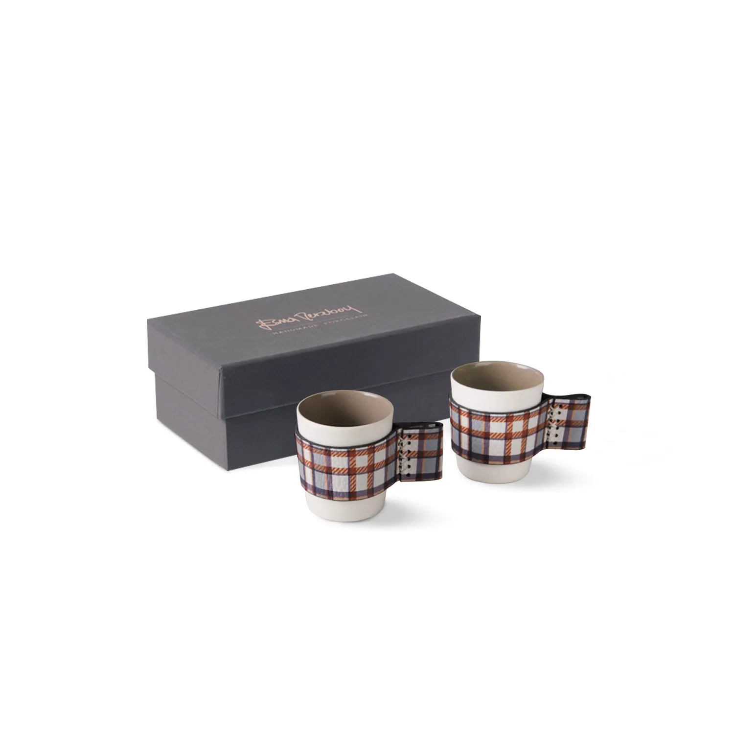 Winter Square Espresso Cup Set of Two - Grey, Porcelain image