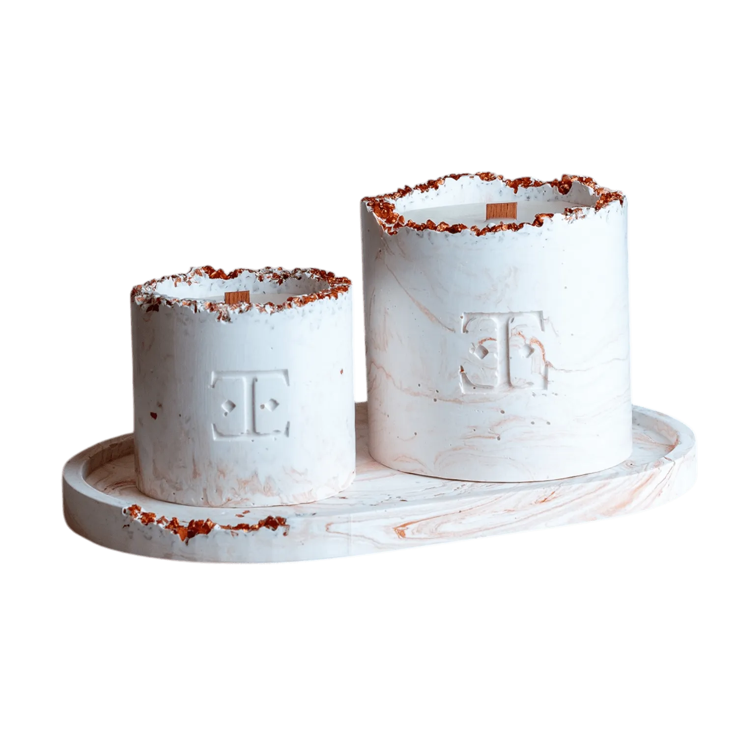 Antique Gold Crystal Candle Set - Rose Gold image