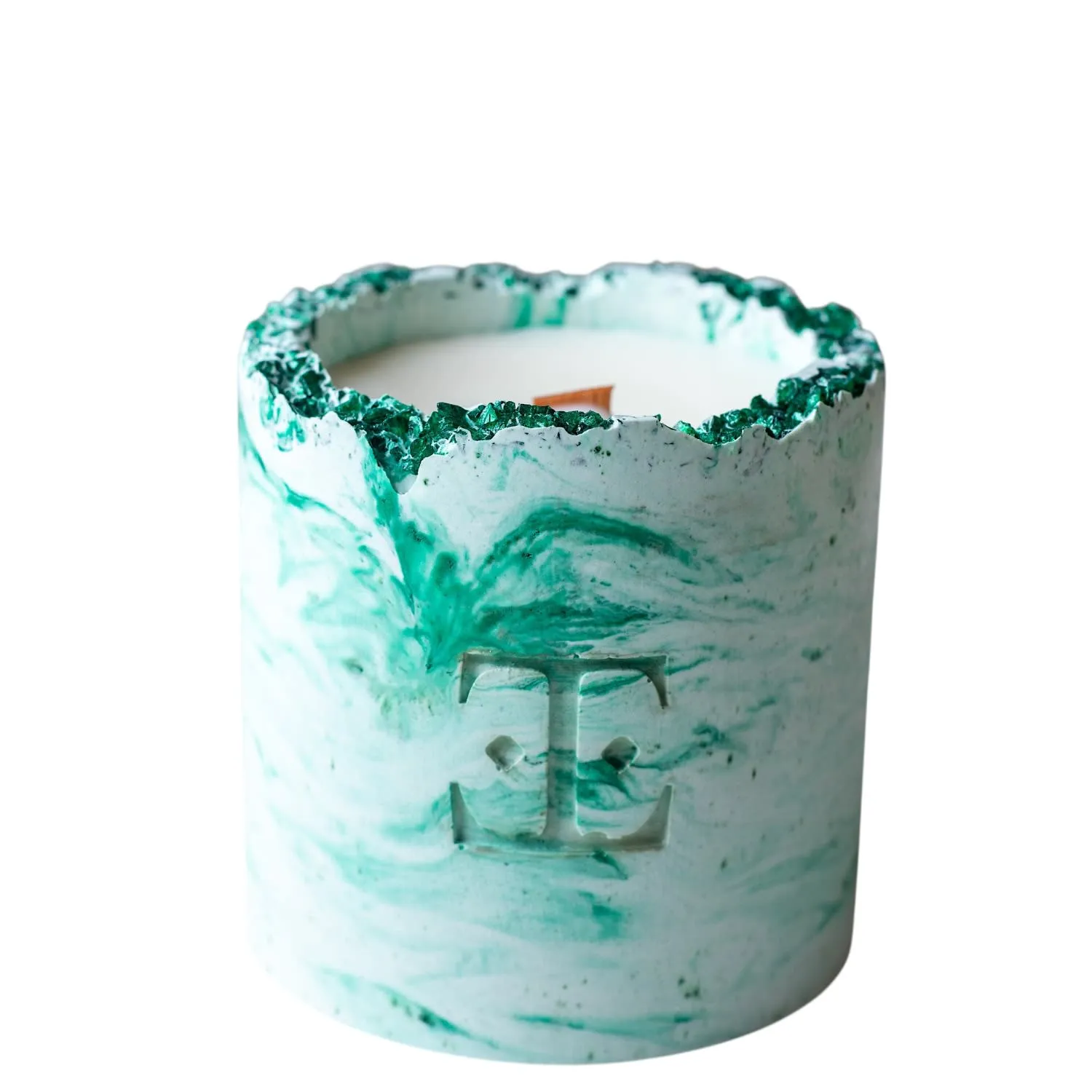 Apple Frost Large Crystal Candle - Green, Soy Wax