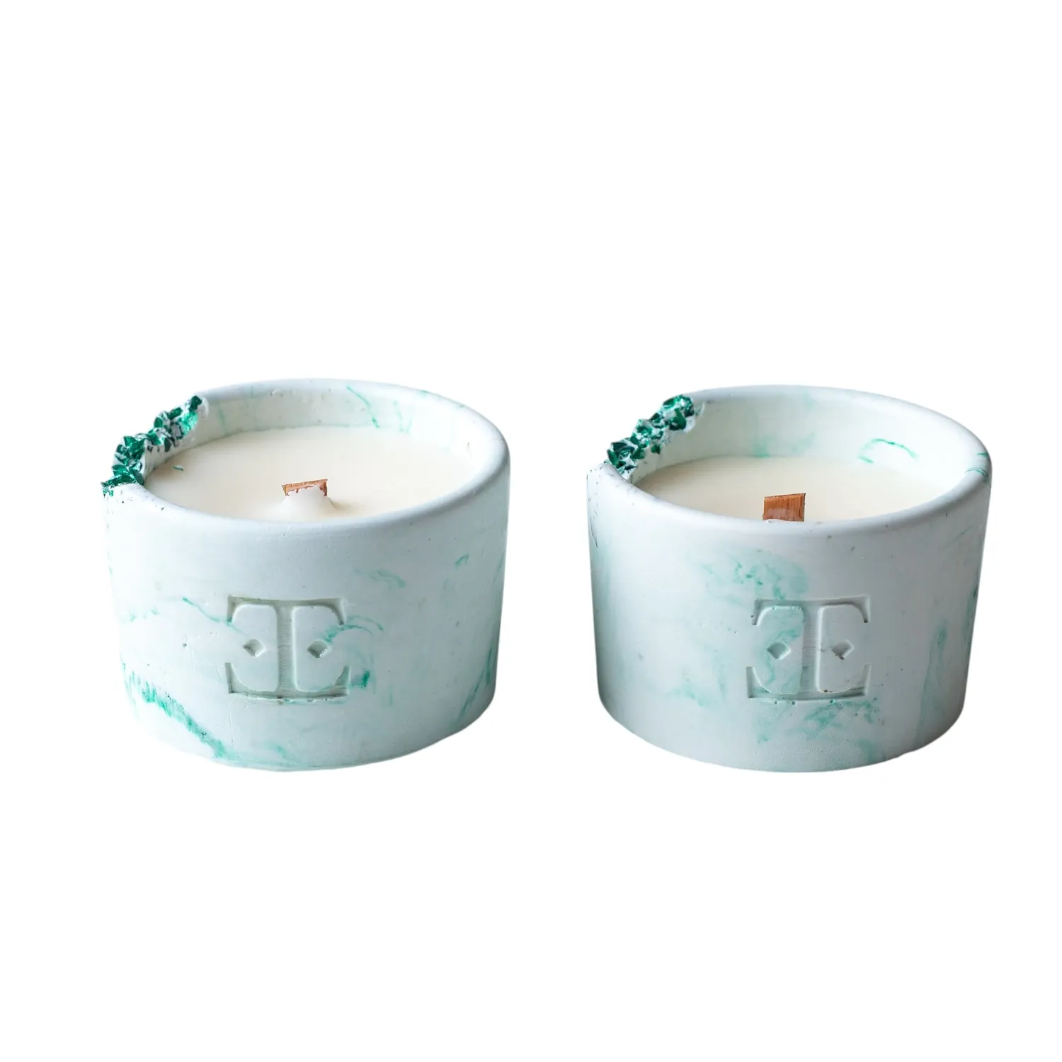 Apple Frost Midi Crystal Candle Set - Green, Soy Wax