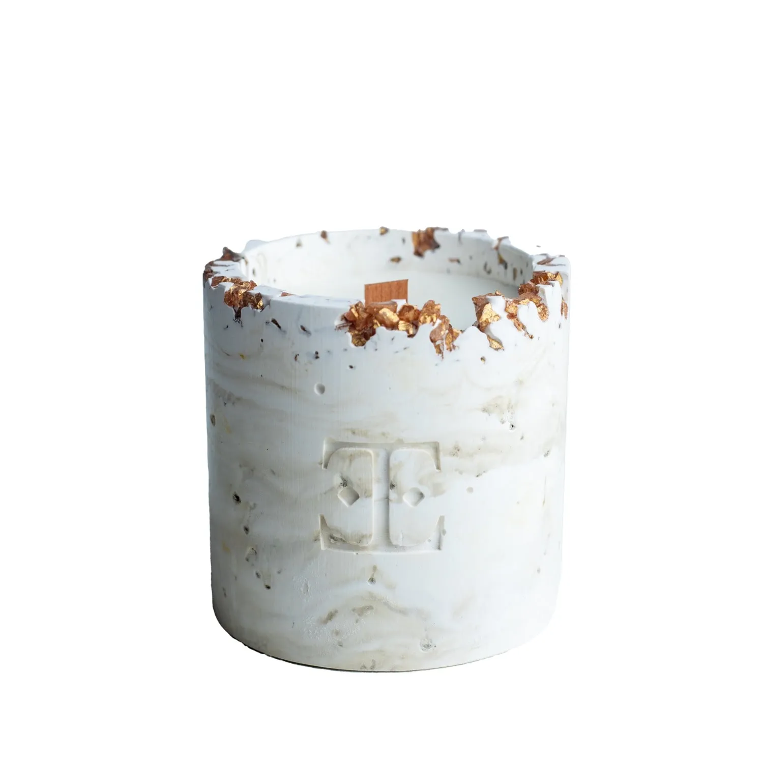 Gold Cinnamon Crystal Candle Small - Gold