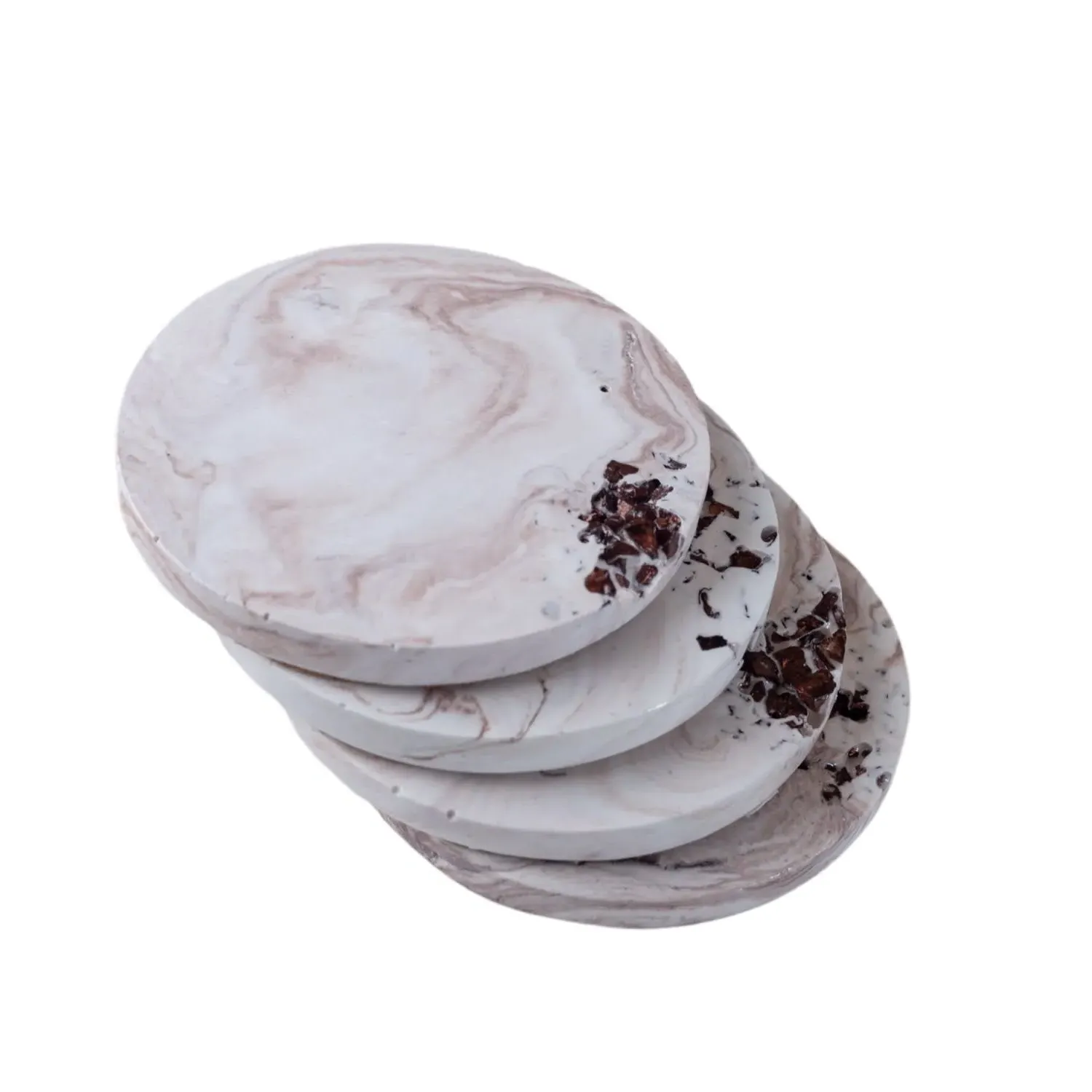 Mocha Dreams Coaster Set - Brown, White image