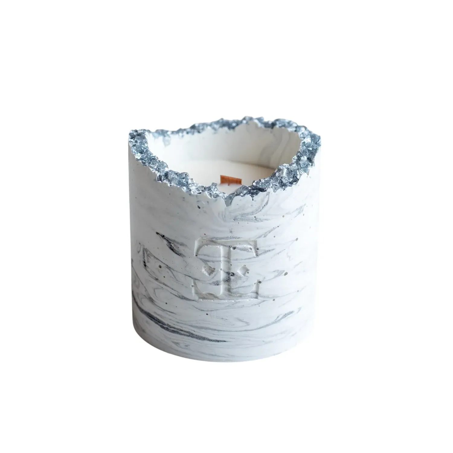 Silver Muse Small Crystal Candle - Silver image