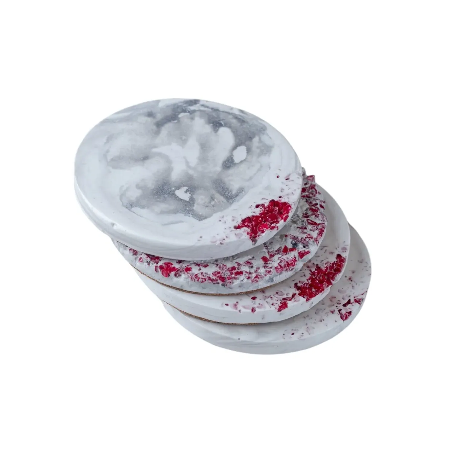 Simply Red Coaster Set - Silver, Red image