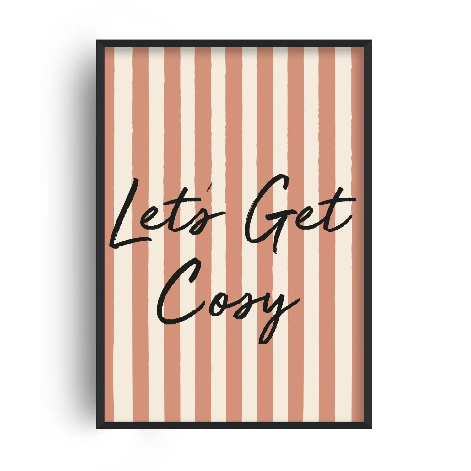 A2 Retro Striped Art Print - Orange
