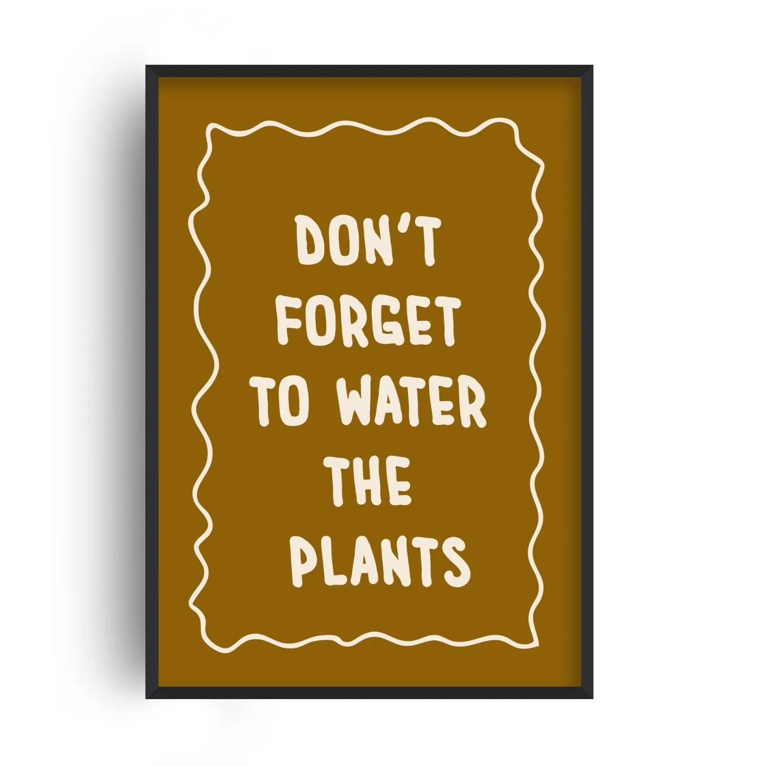 A2 Water Plants Quote Art Print - Brown