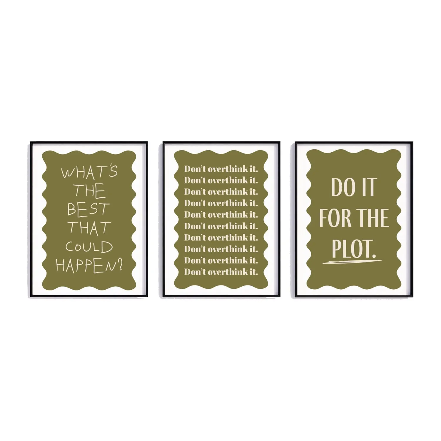 A3 Motivational Quote Art Print Gift Set - Green image