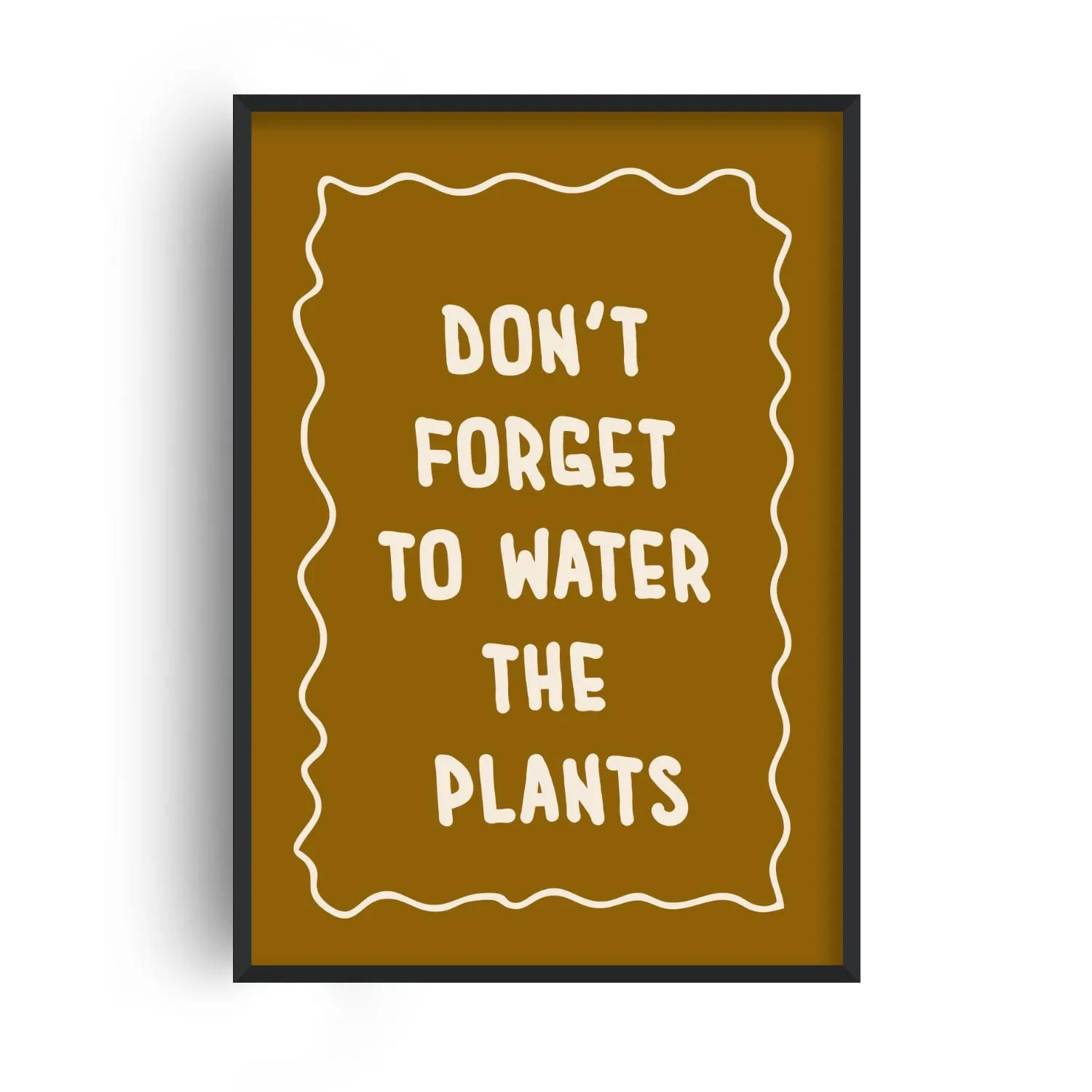 A3 Water Plants Quote Art Print - Brown image