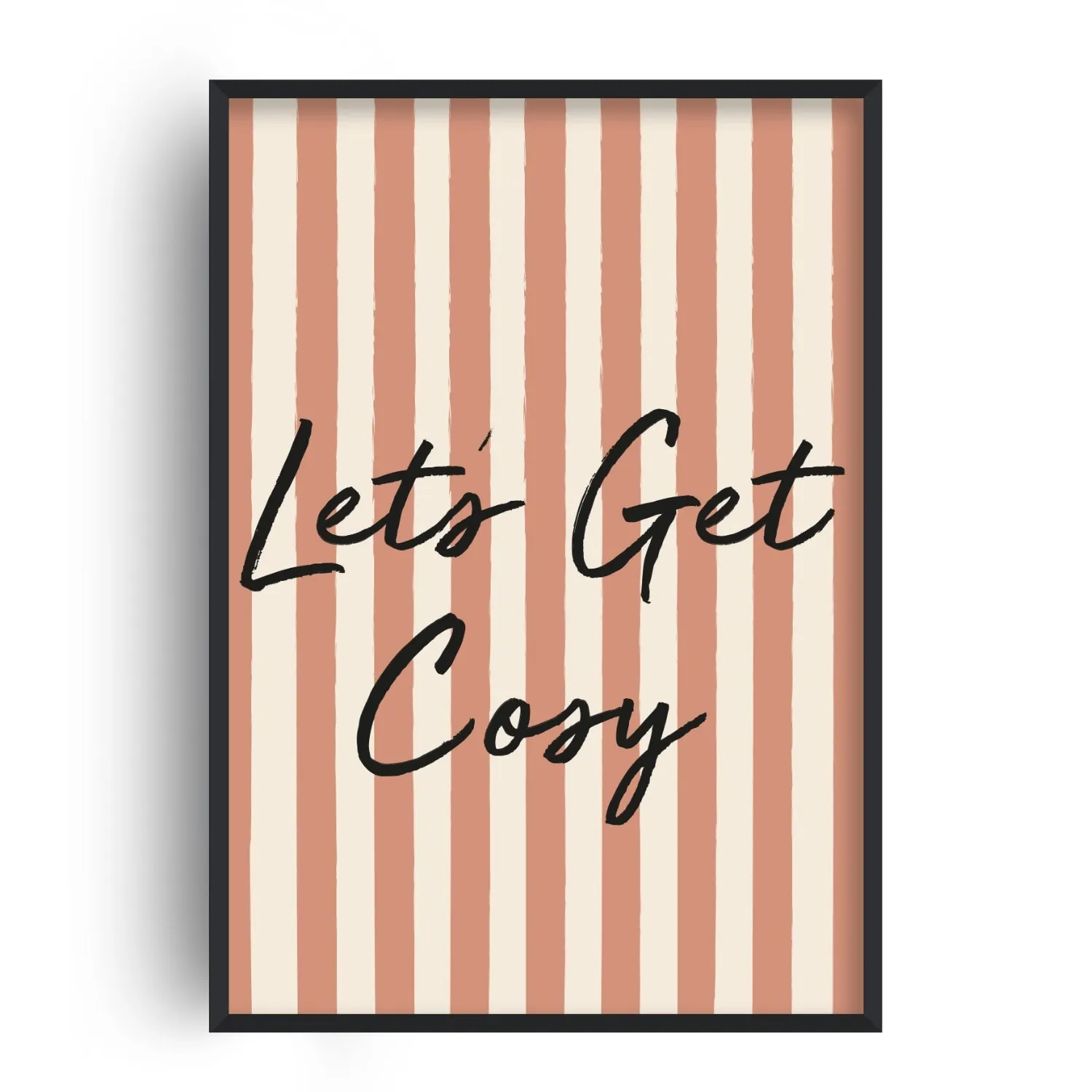 A4 Retro Striped Art Print - Orange