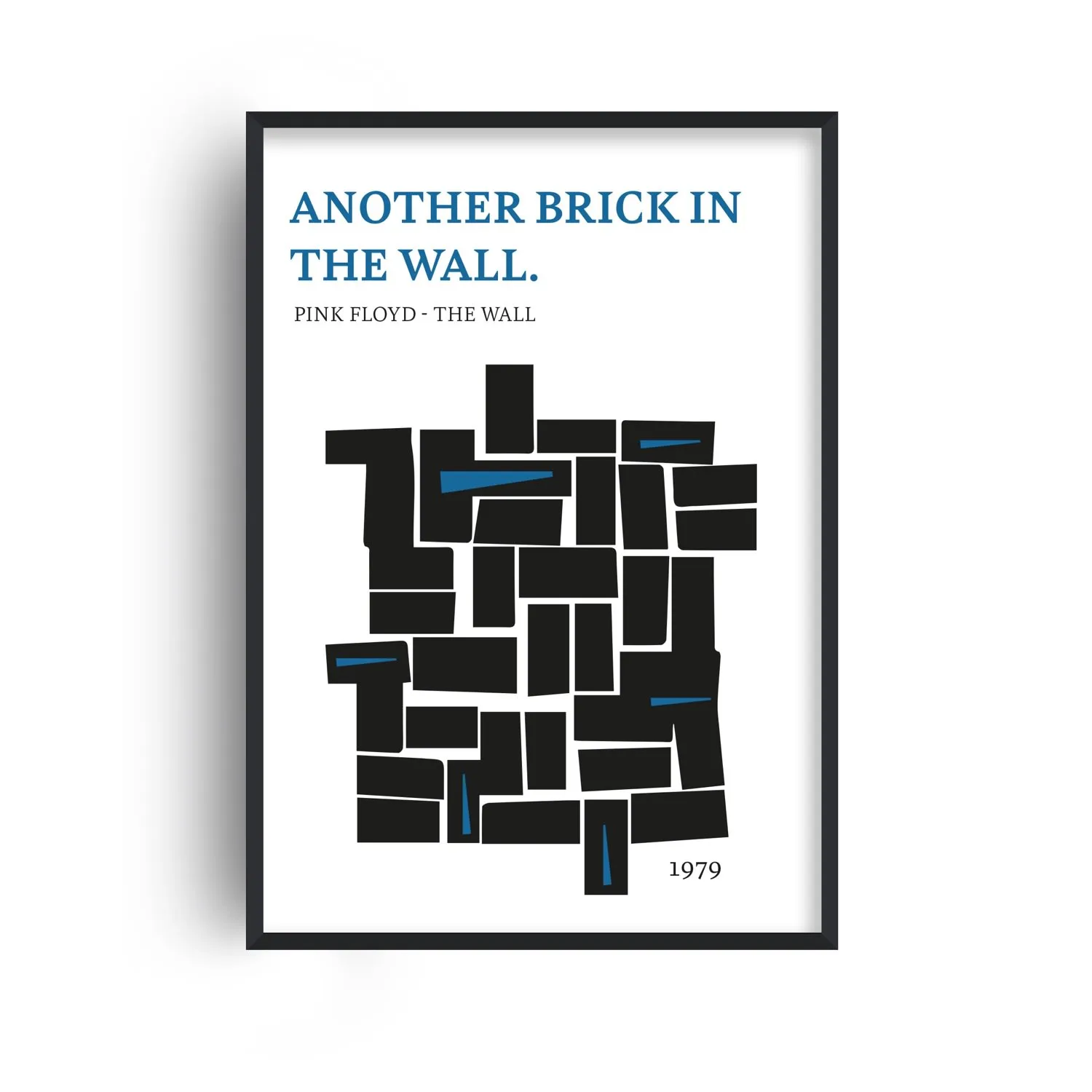 Another Brick In The Wall A3 Giclée Art Print - Black/Blue image