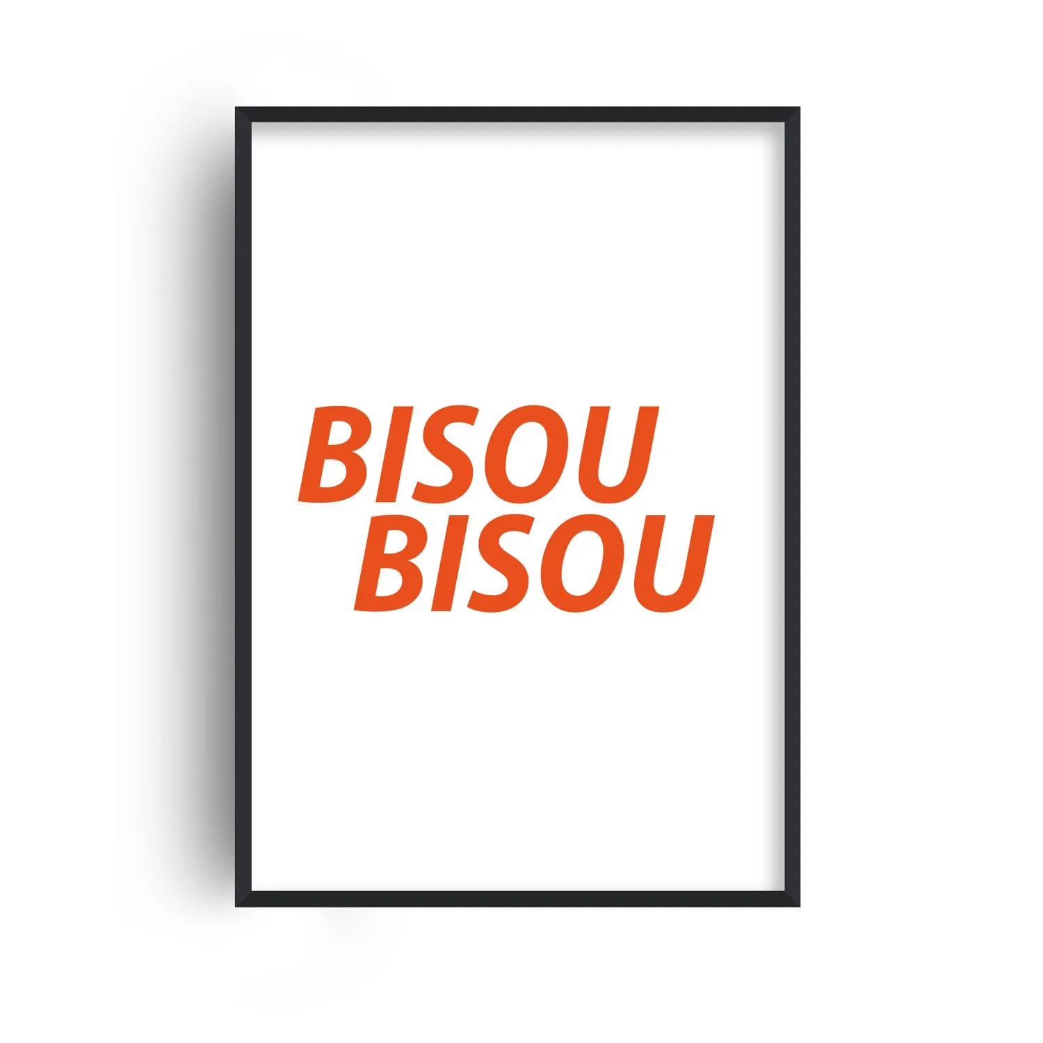 Bisou Bisou French Retro Giclée Art Print A3 - Red