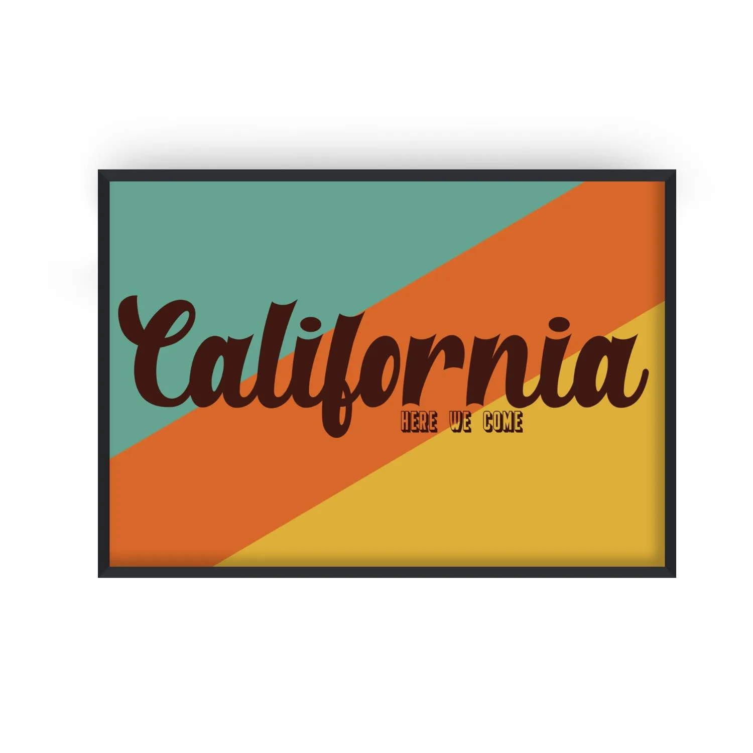 California 1970s A4 Art Print - White