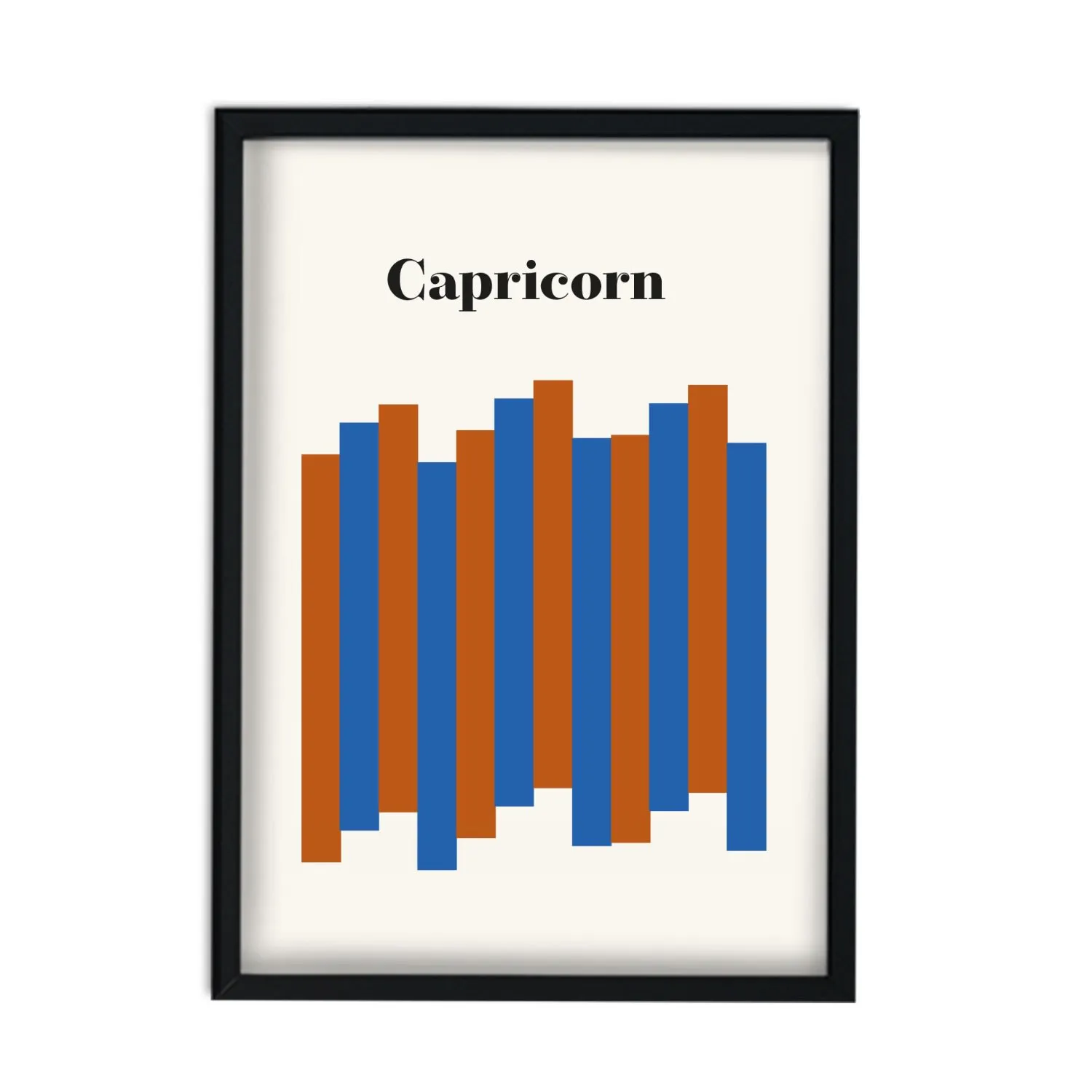 Capricorn Zodiac A4 Art Print - Blue/Brown