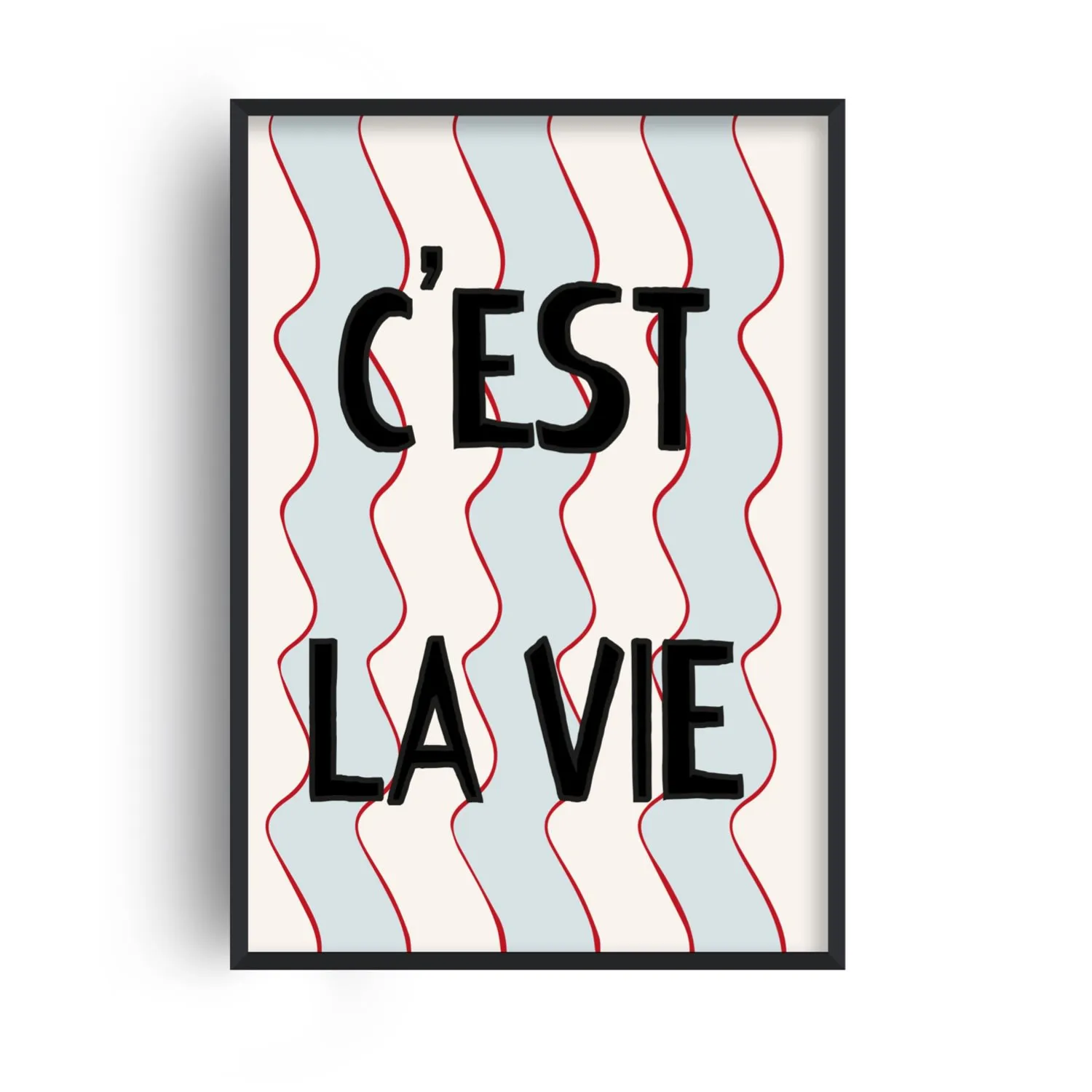 C'est La Vie A3 Giclée Art Print - Red image