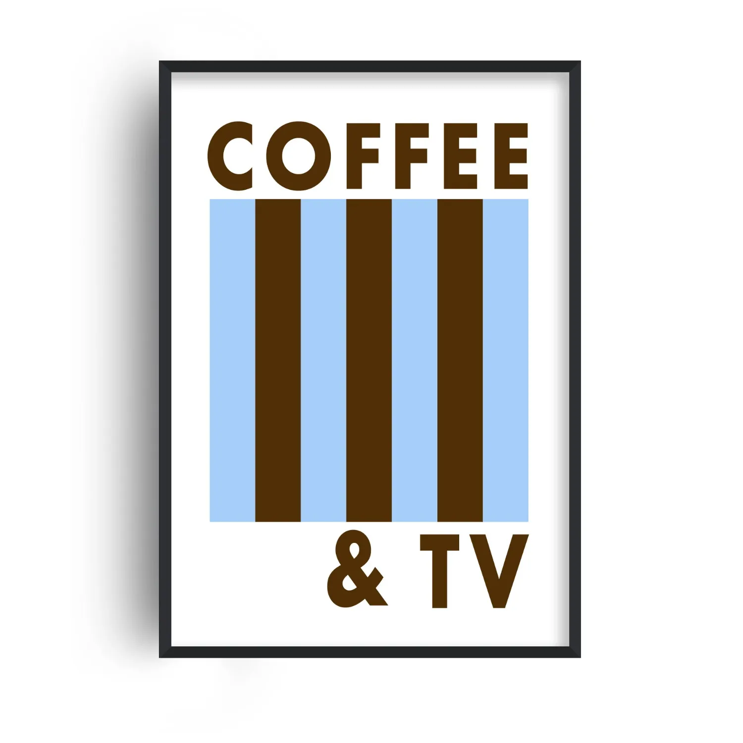 Coffee And TV A3 Giclée Art Print - Blue/Brown image