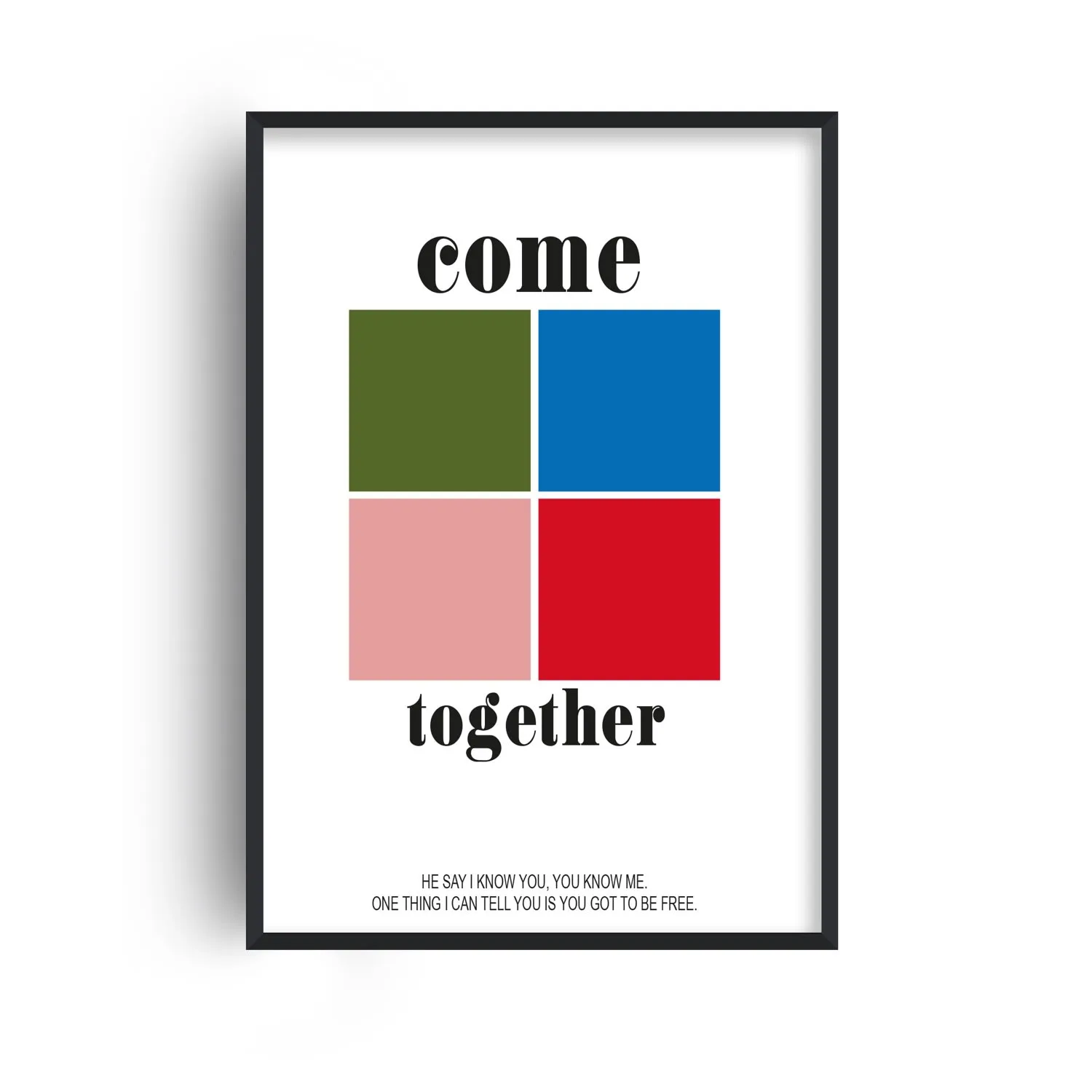 Come Together Beatles A2 Art Print - White image