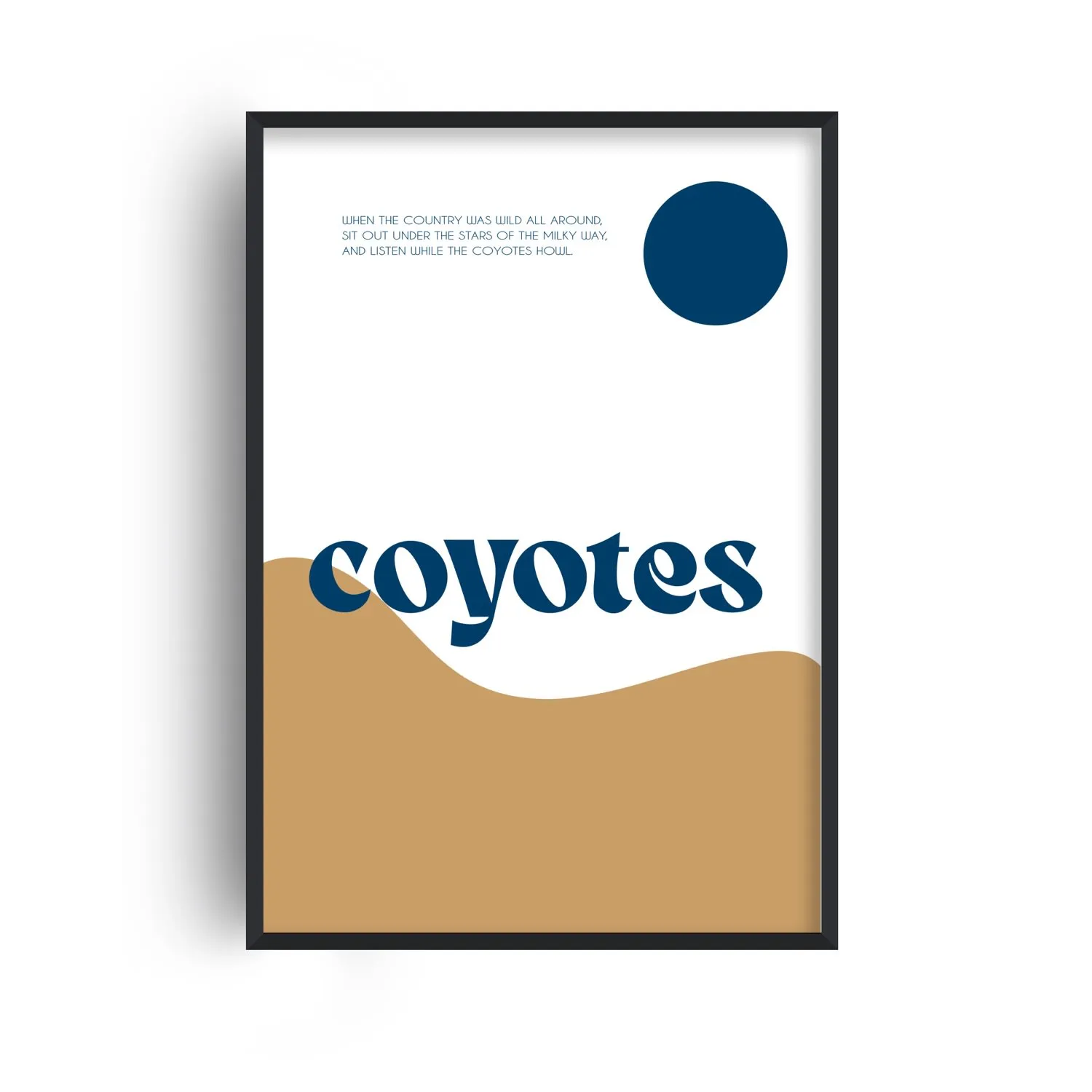 Coyotes Western A2 Art Print - White