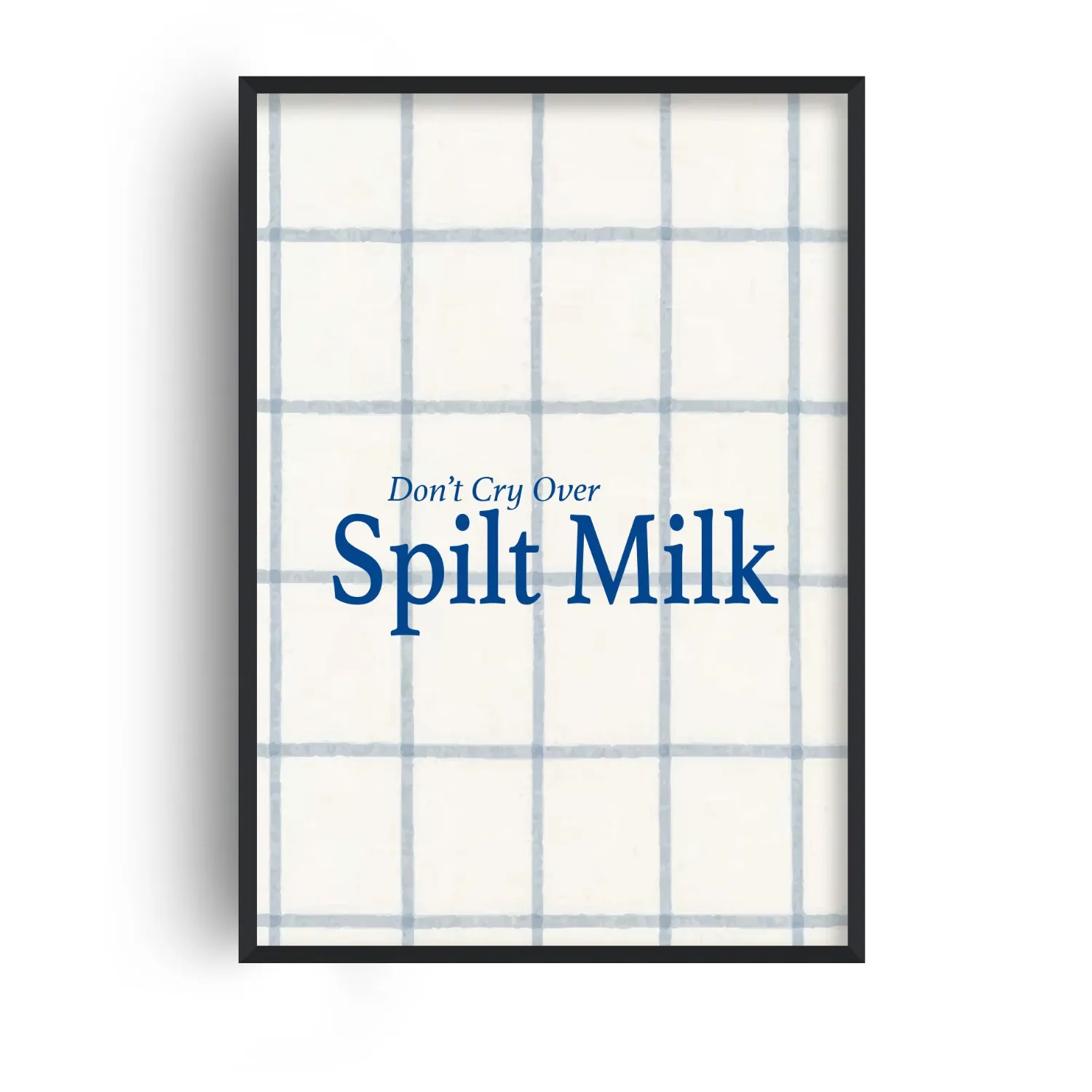 Don't Cry Over Spilt Milk A2 Giclée Art Print - Blue