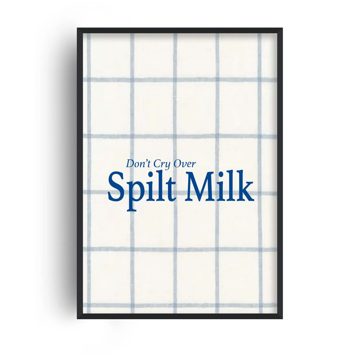 Don't Cry Over Spilt Milk A4 Giclée Art Print - Blue