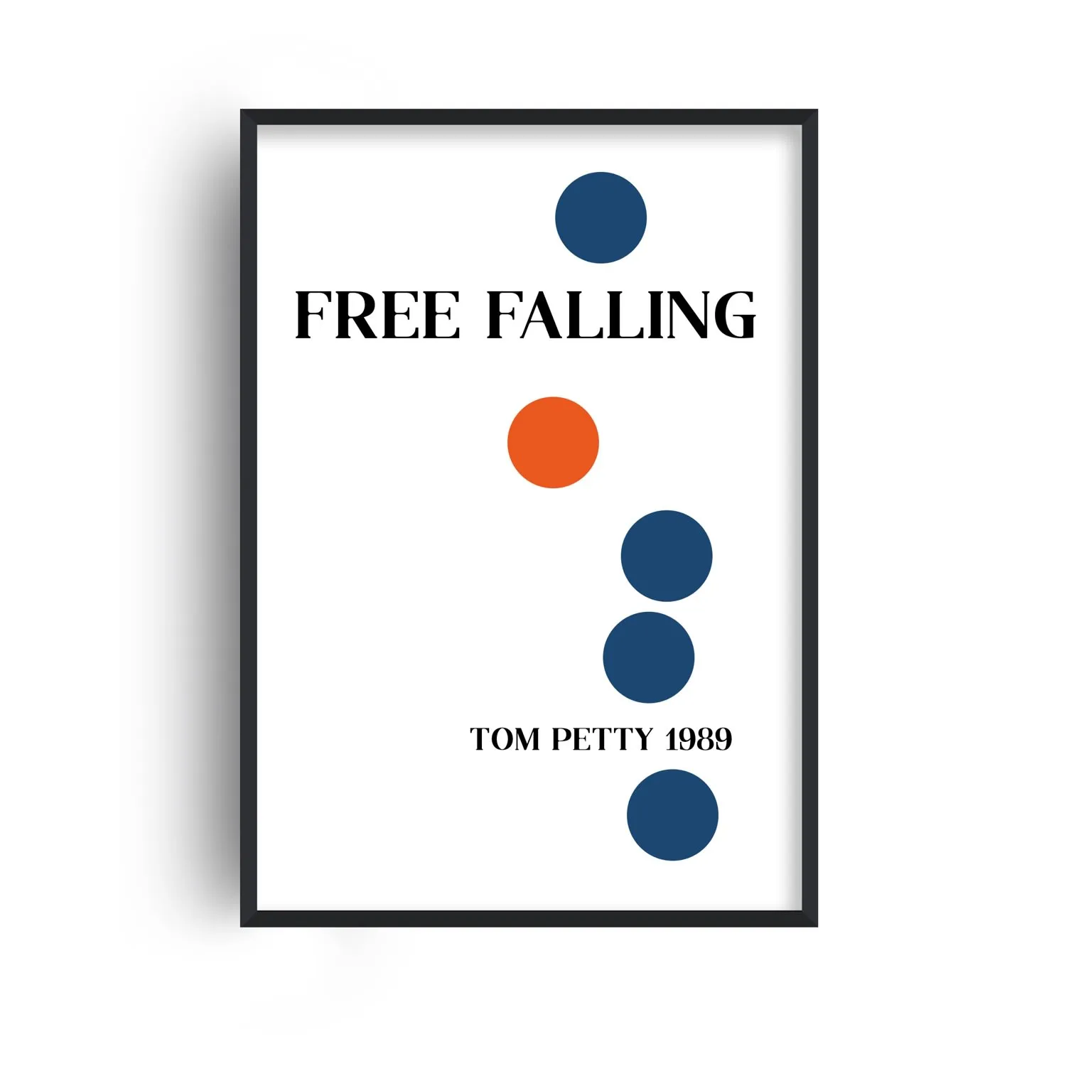Free Falling A2 Art Print - Blue/Red