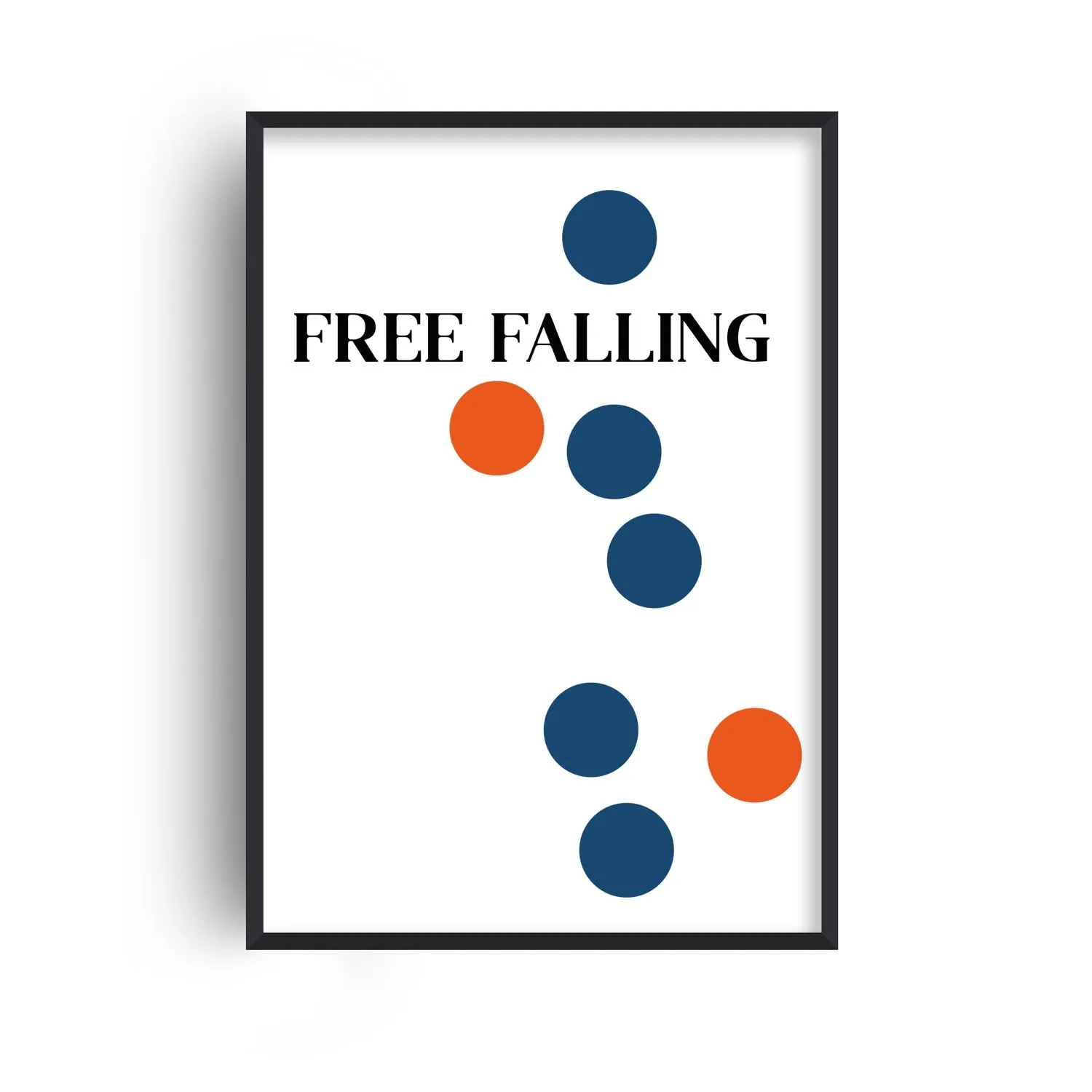 Free Falling A3 Art Print - Blue/Red