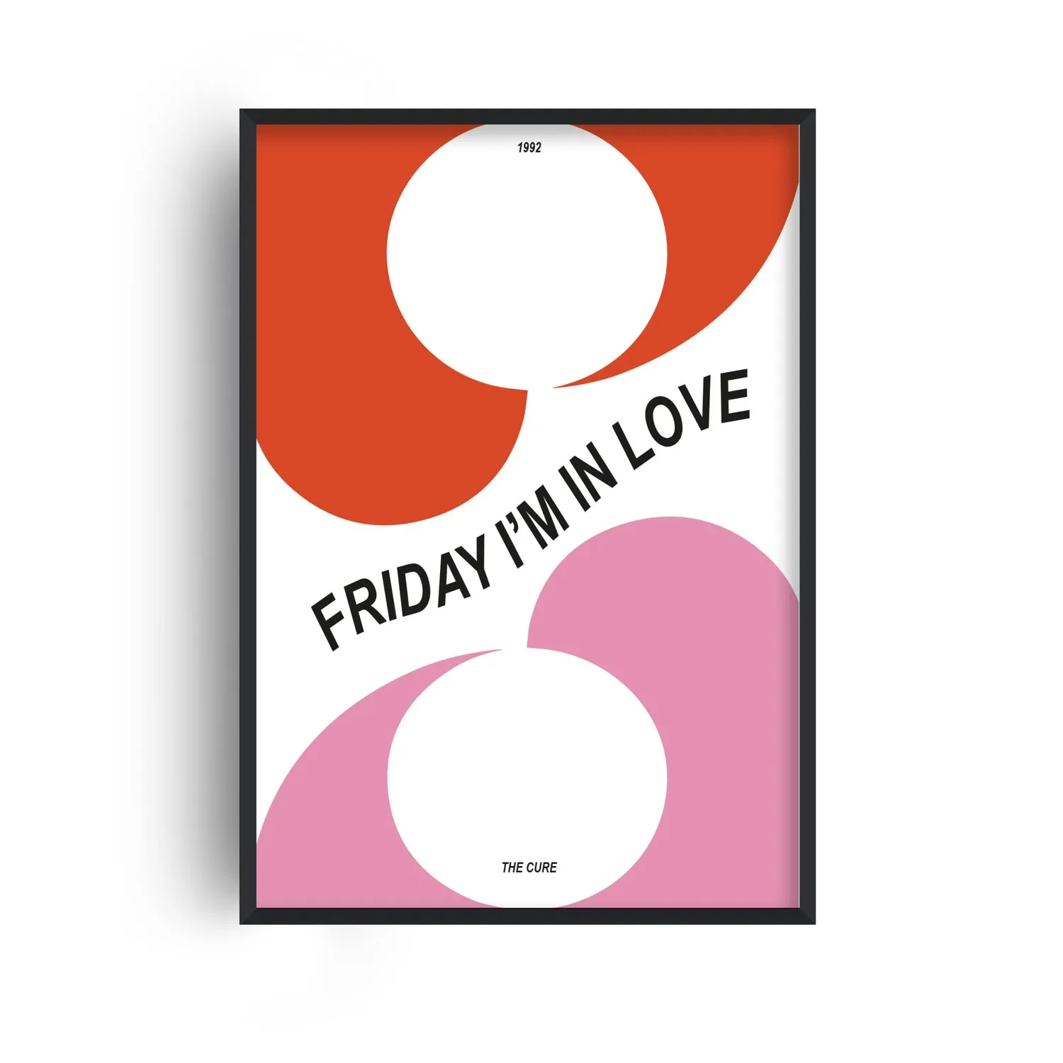 Friday I'm In Love The Cure A3 Giclée Art Print - Pink image