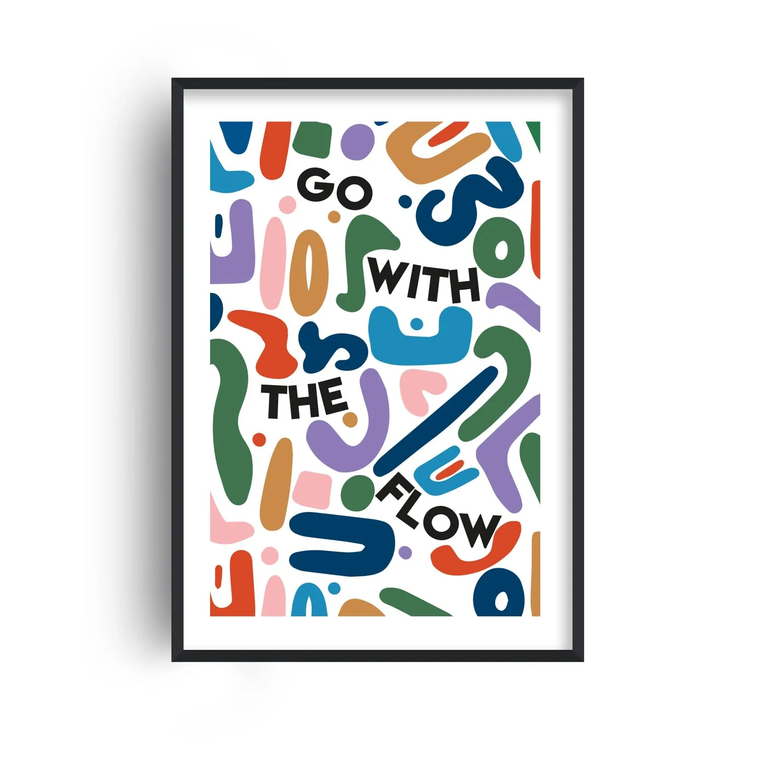 Go With The Flow A4 Art Print - White
