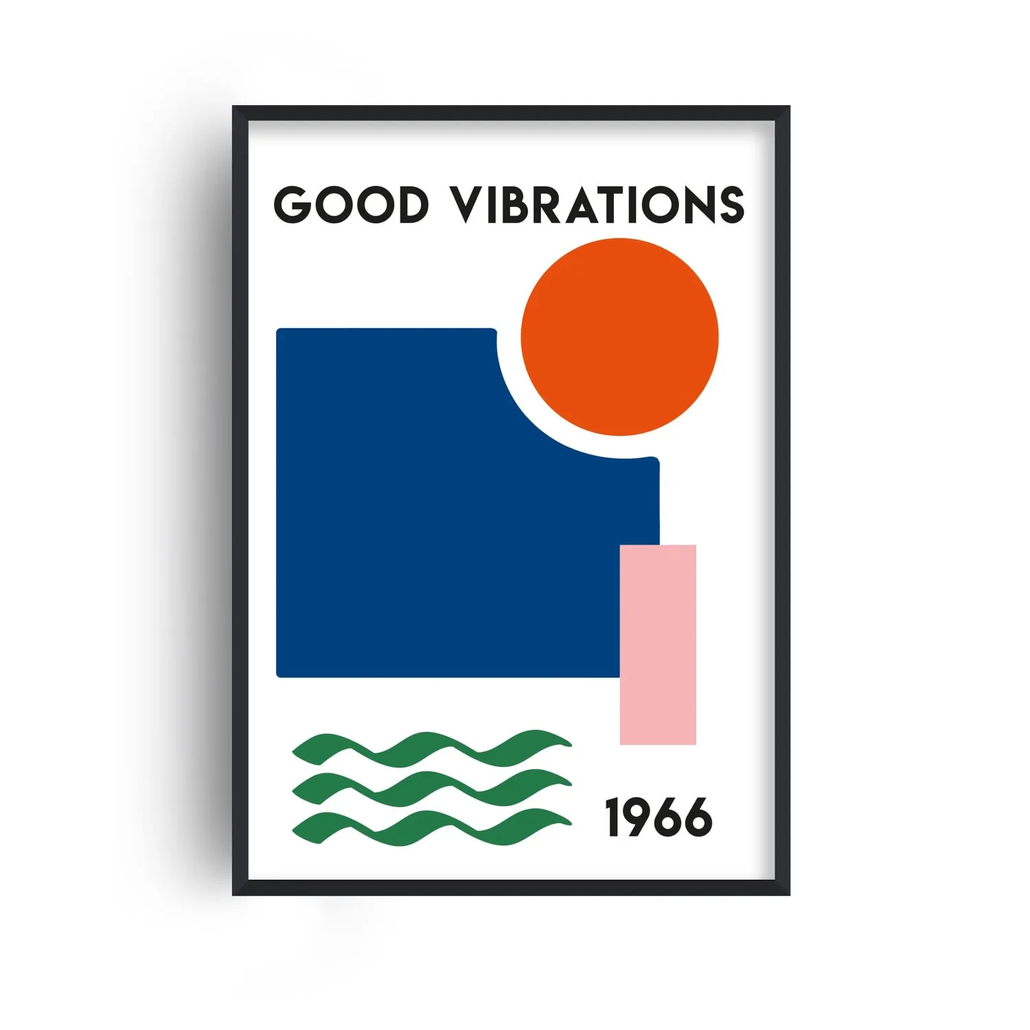 Good Vibrations A2 Abstract Art Print - White image