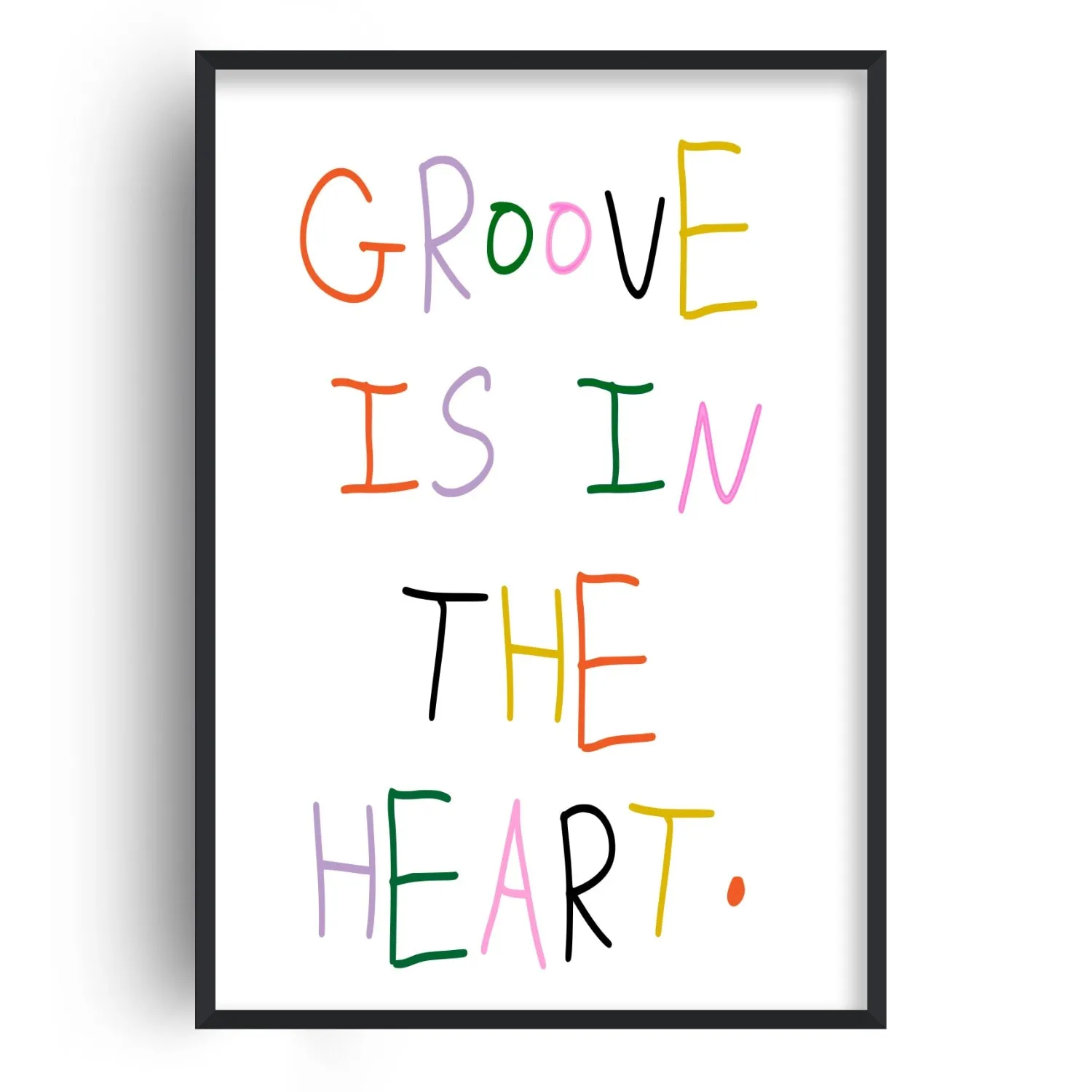 Groove Is In The Heart A3 Art Print - White image