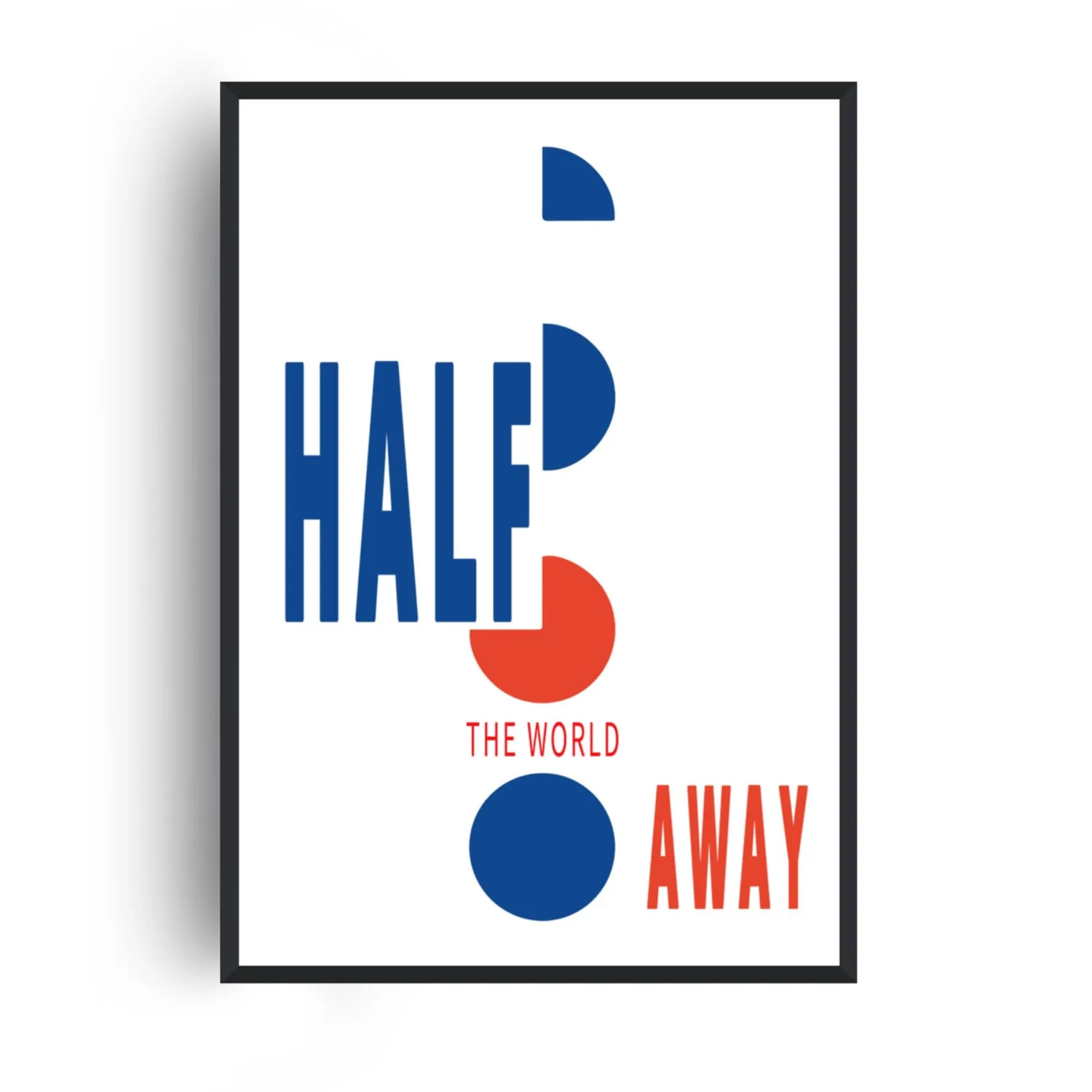 Half The World Away A2 Giclée Art Print - Blue/Red