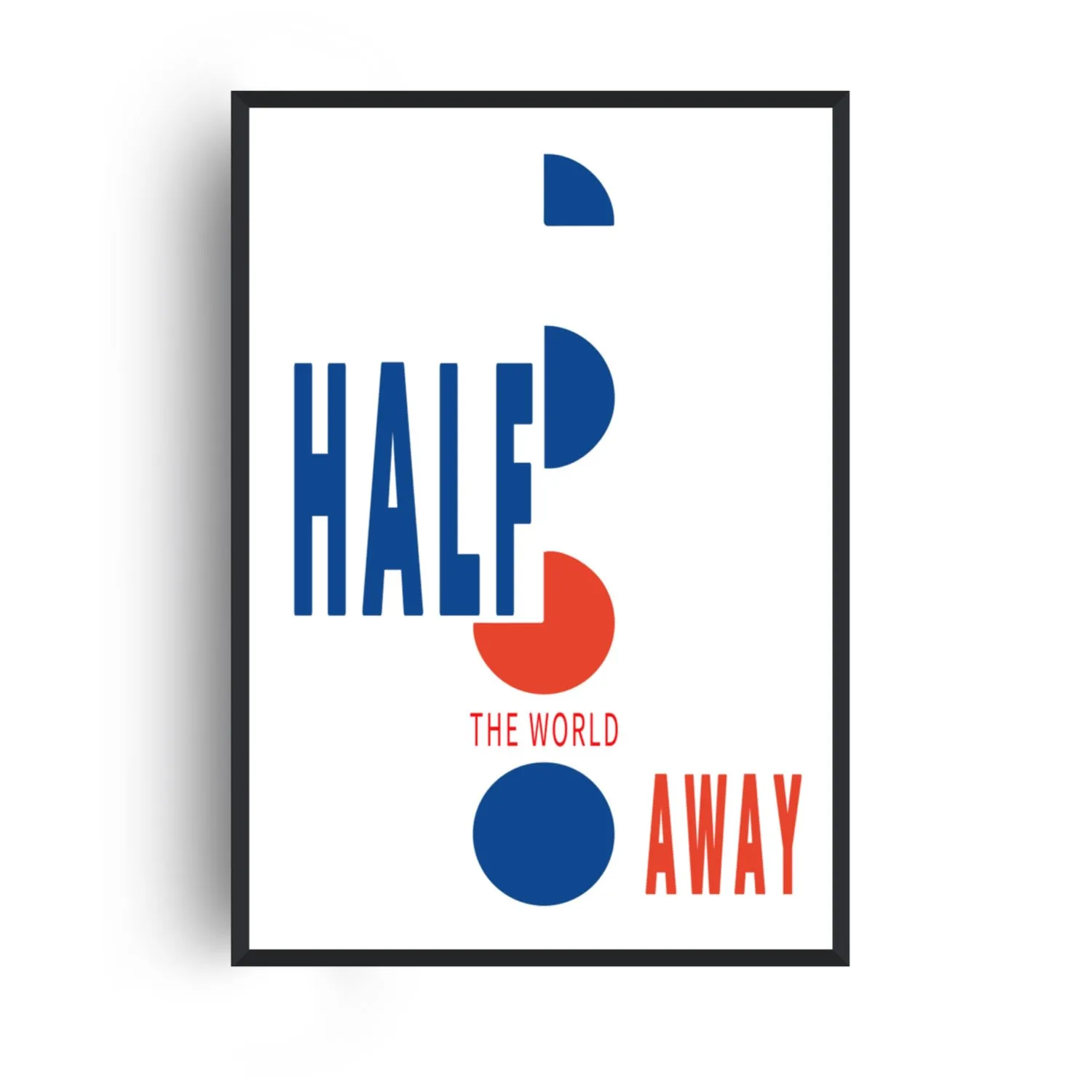 Half The World Away A4 Art Print - Blue/Red