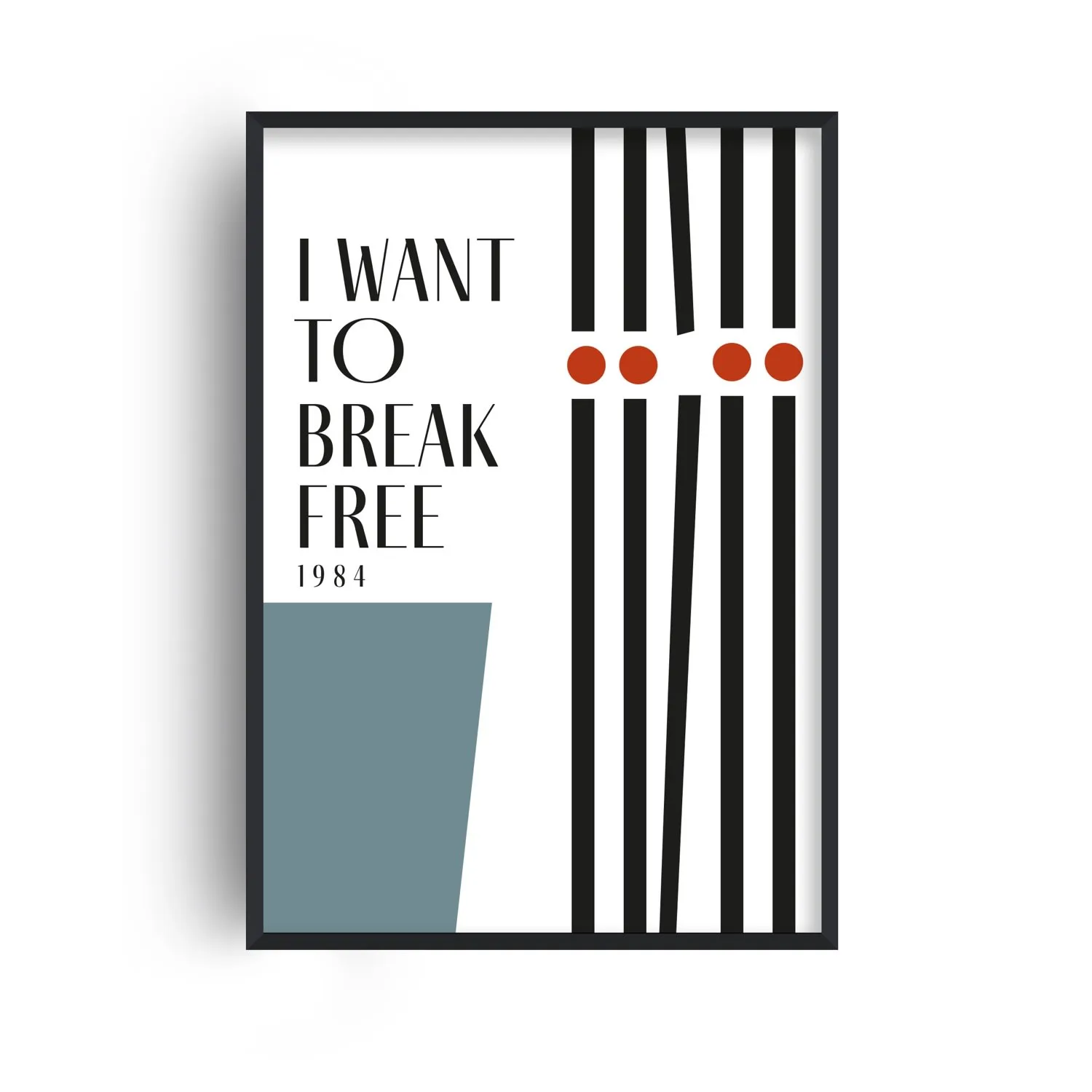 I Want To Break Free A2 Art Print - Blue image